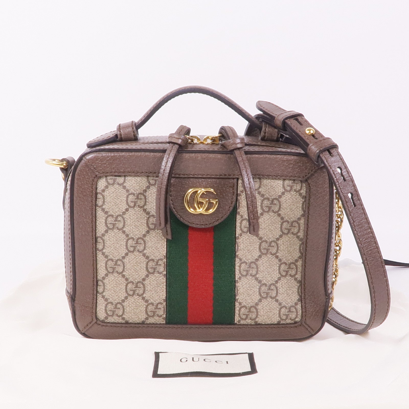 GUCCI 塗層帆布Ophidia GG Mini金扣手挽肩背兩用袋
