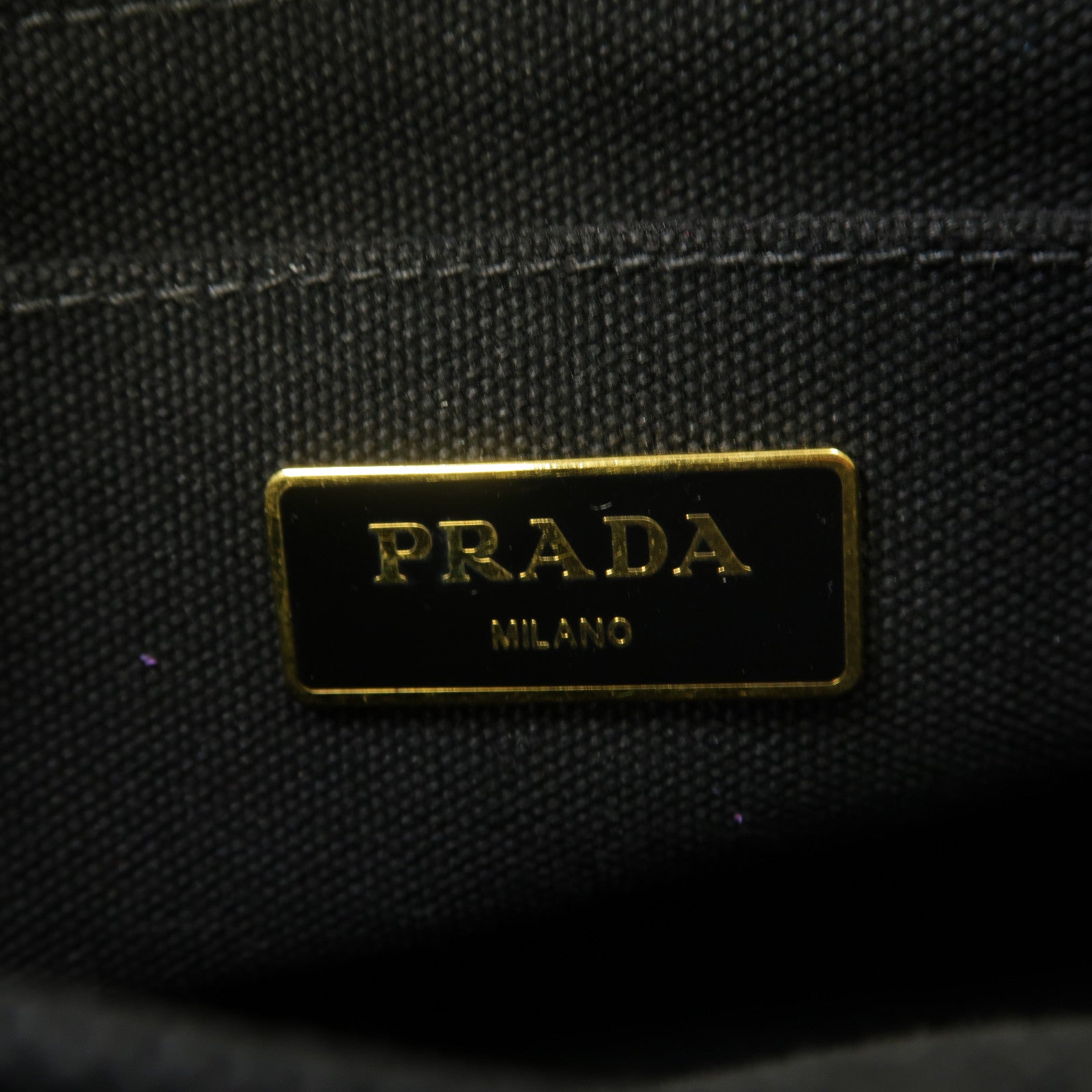 PRADA 帆布2 Way Bag金扣手挽肩背兩用袋黑色