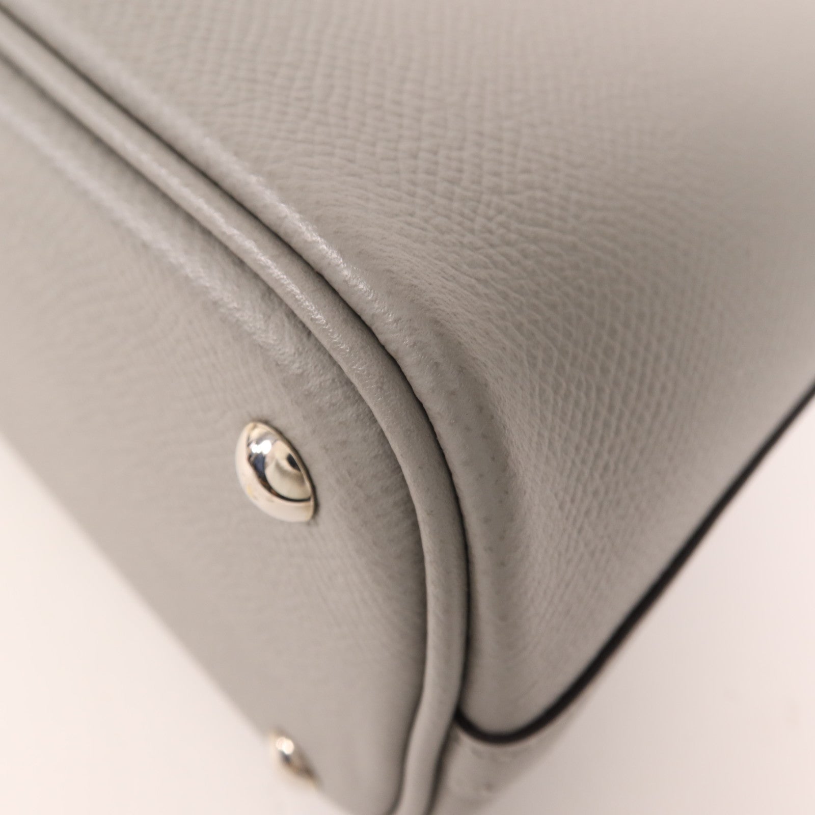 HERMES Epsom皮革Bolide 27銀扣手挽肩背兩用袋Gris Mouette