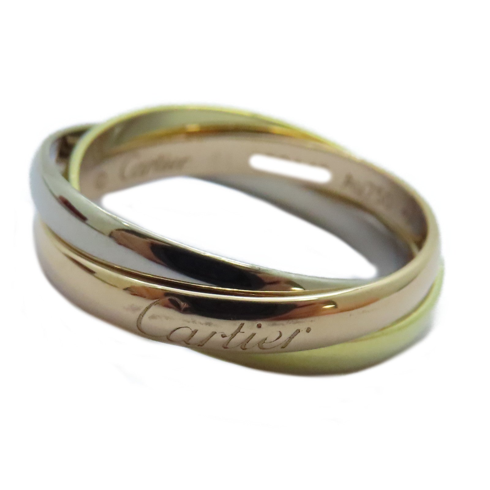 CARTIER 【激減優惠】18K黃金/白金/玫瑰金Trinity Ring戒指Cartier#51US#5.75