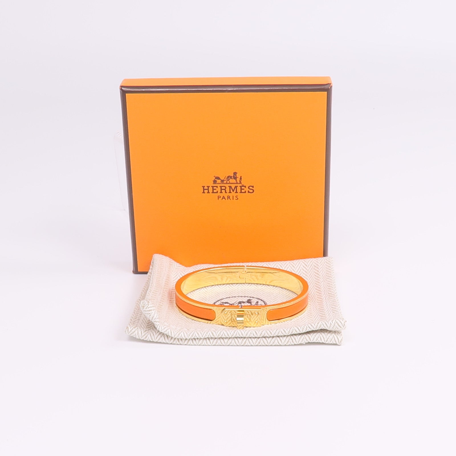 HERMES 金屬/琺瑯Mini Clic Kelly Bracelet手鐲