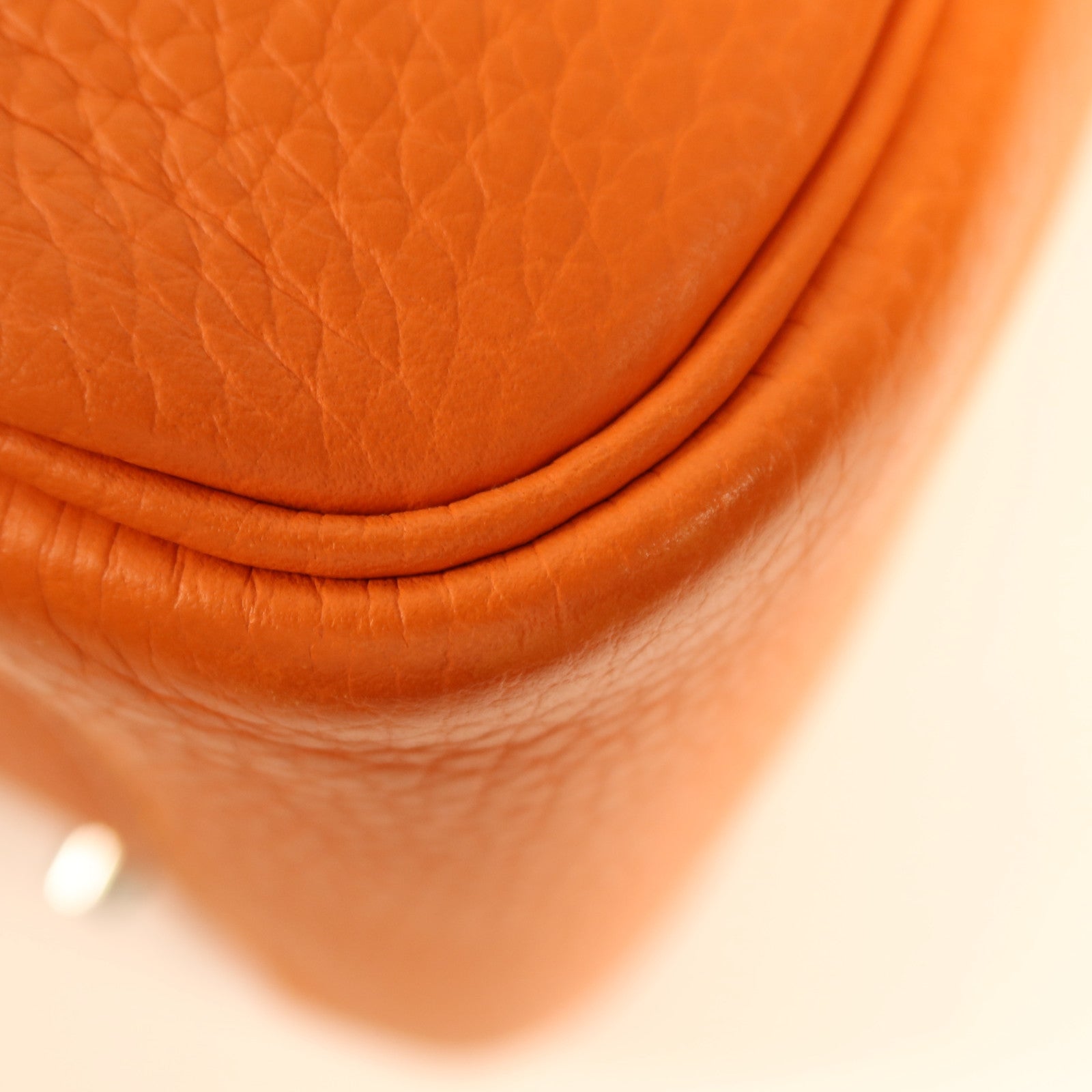 HERMES Clemence皮革Lindy 34銀扣手挽肩背兩用袋Feu