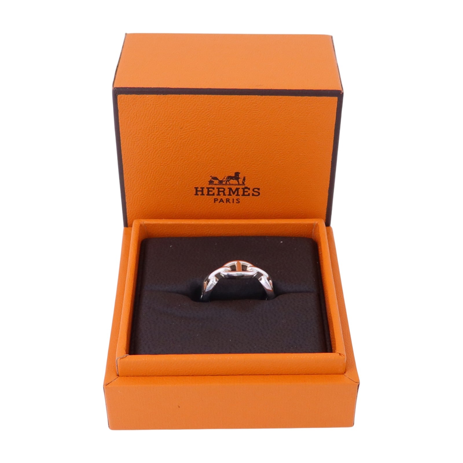 HERMES 925純銀Chaine D'Ancre Ring戒指#51/US#5.75