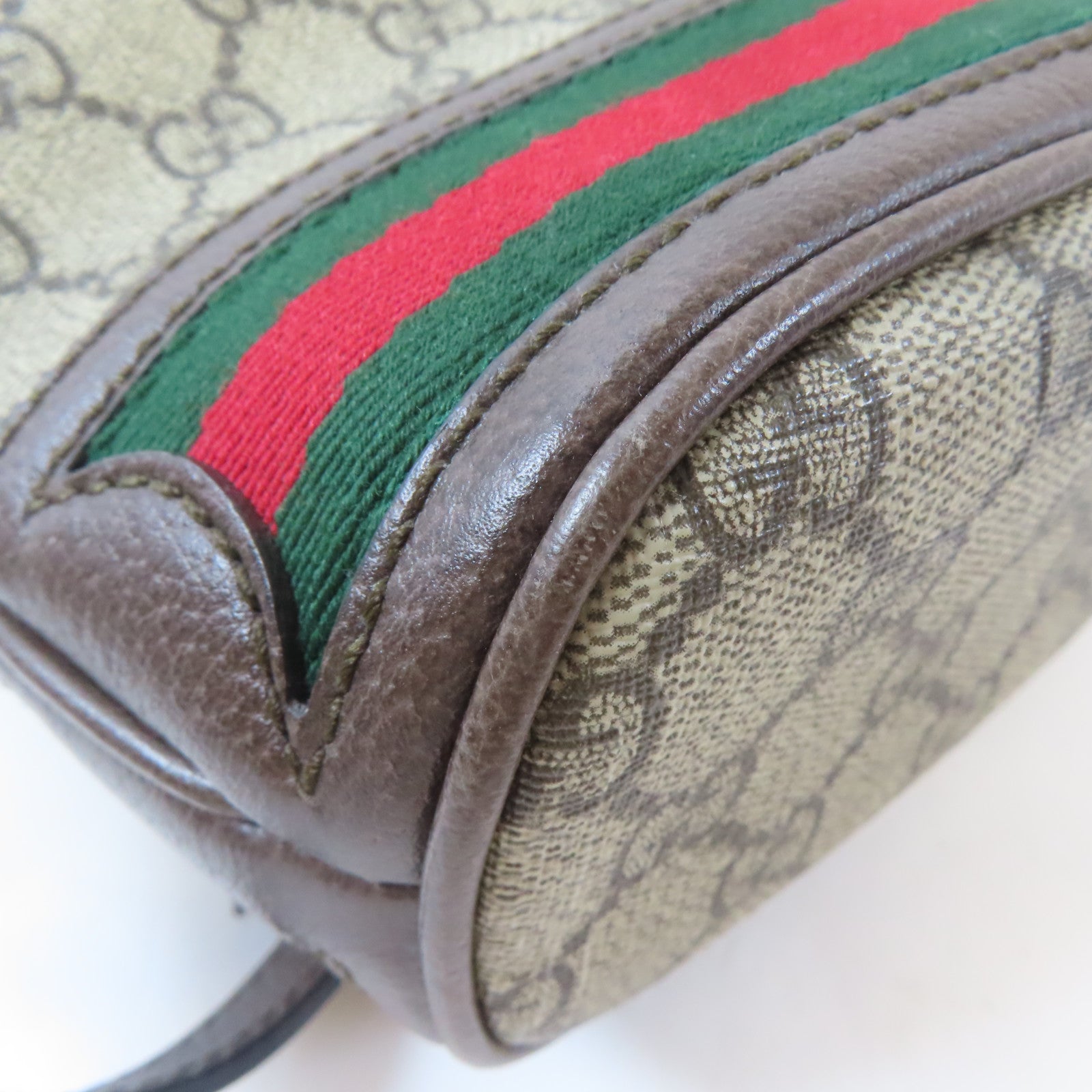 GUCCI 塗層帆布Ophidia Mini Bucket金扣肩背袋啡色