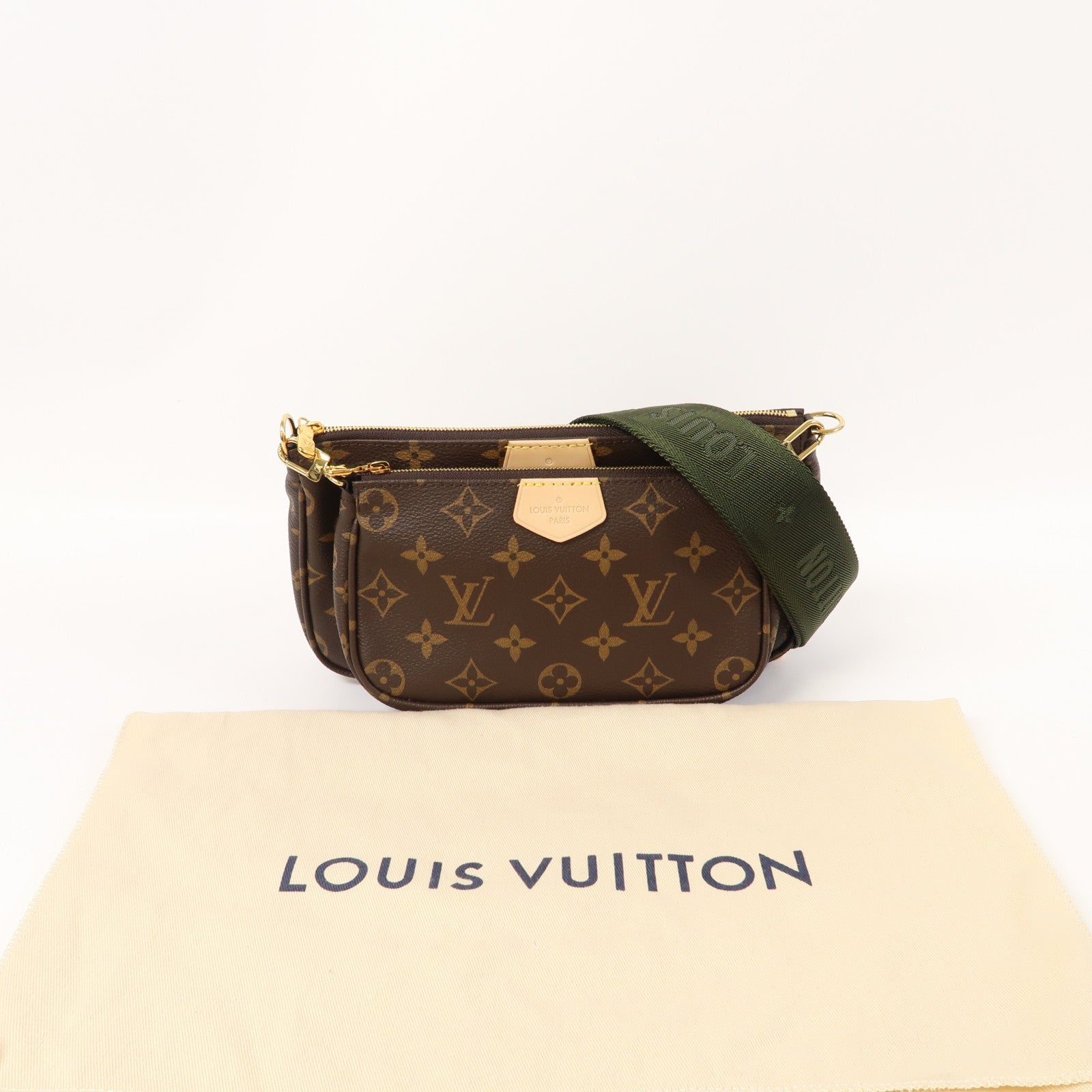 LOUIS VUITTON Monogram Multi Pochette金扣肩背袋啡色