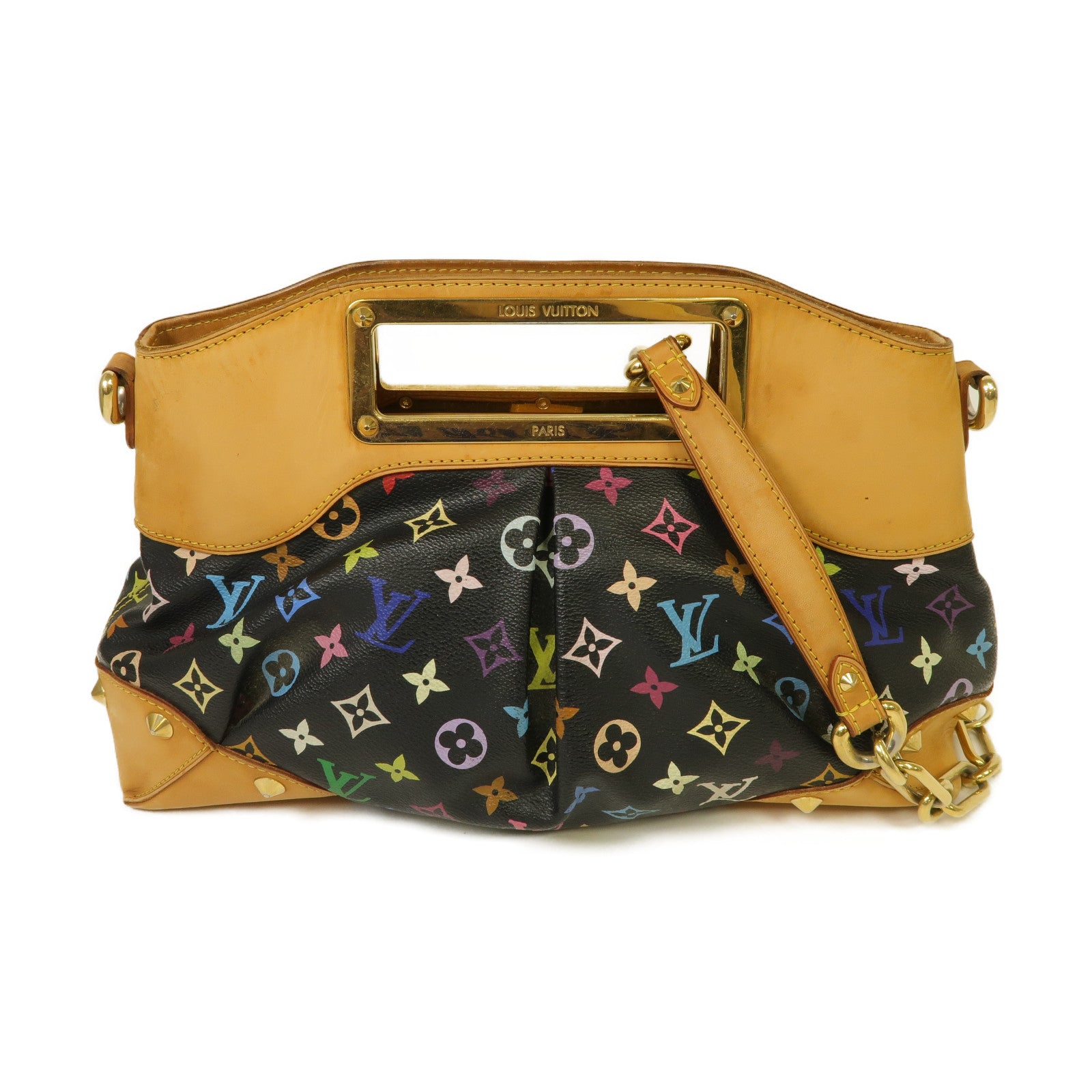 LOUIS VUITTON Monogram Multicolore Judy金扣手挽肩背兩用袋黒色/彩色