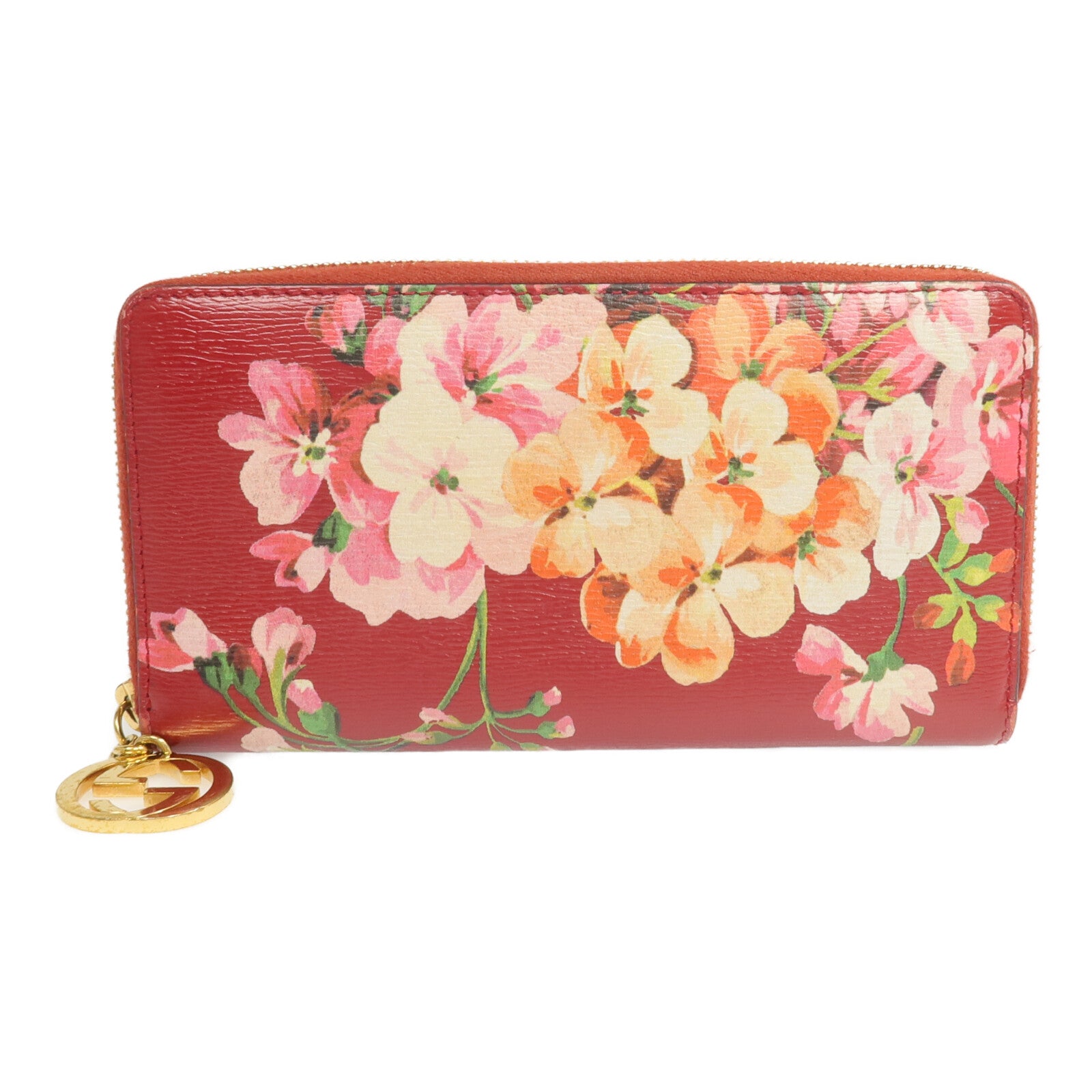 GUCCI 牛皮皮革Zipper Long Wallet金扣長錢包
