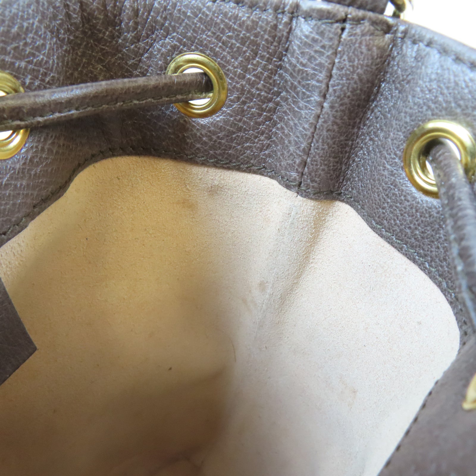 GUCCI 塗層帆布Ophidia Mini Bucket金扣肩背袋啡色