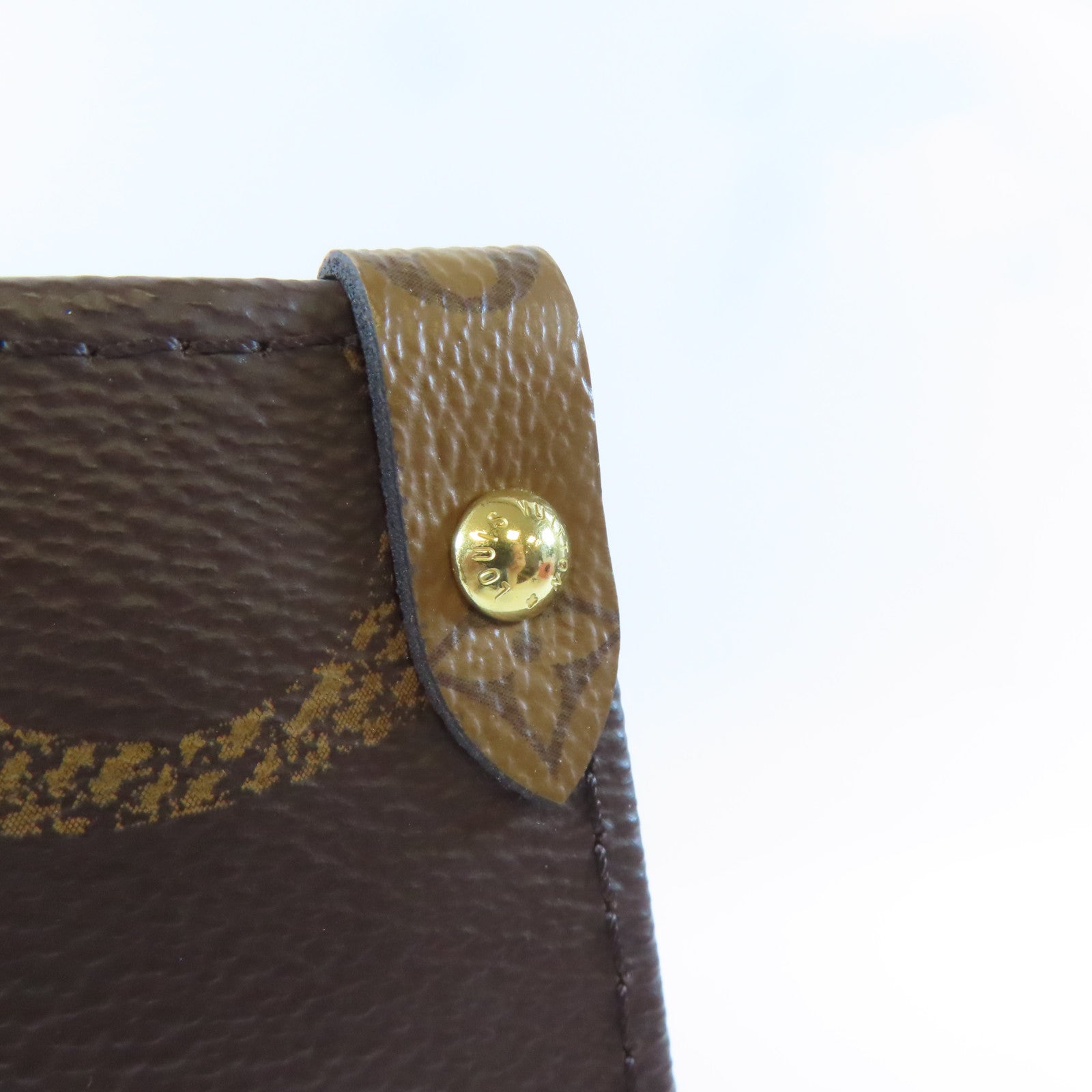LOUIS VUITTON Monogram Giant On The Go MM金扣手挽肩背兩用袋啡色
