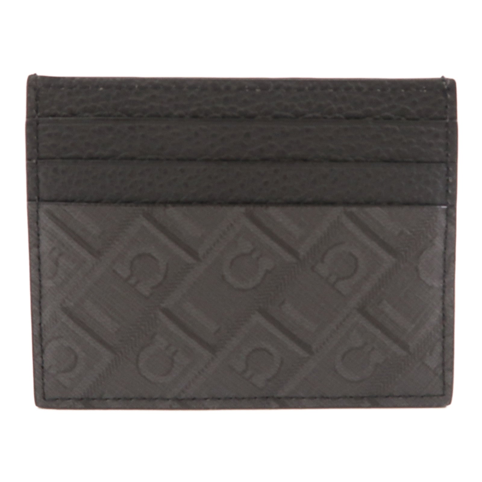 Salvatore Ferragamo 塗層帆布/牛皮皮革Card Case卡片套黑色