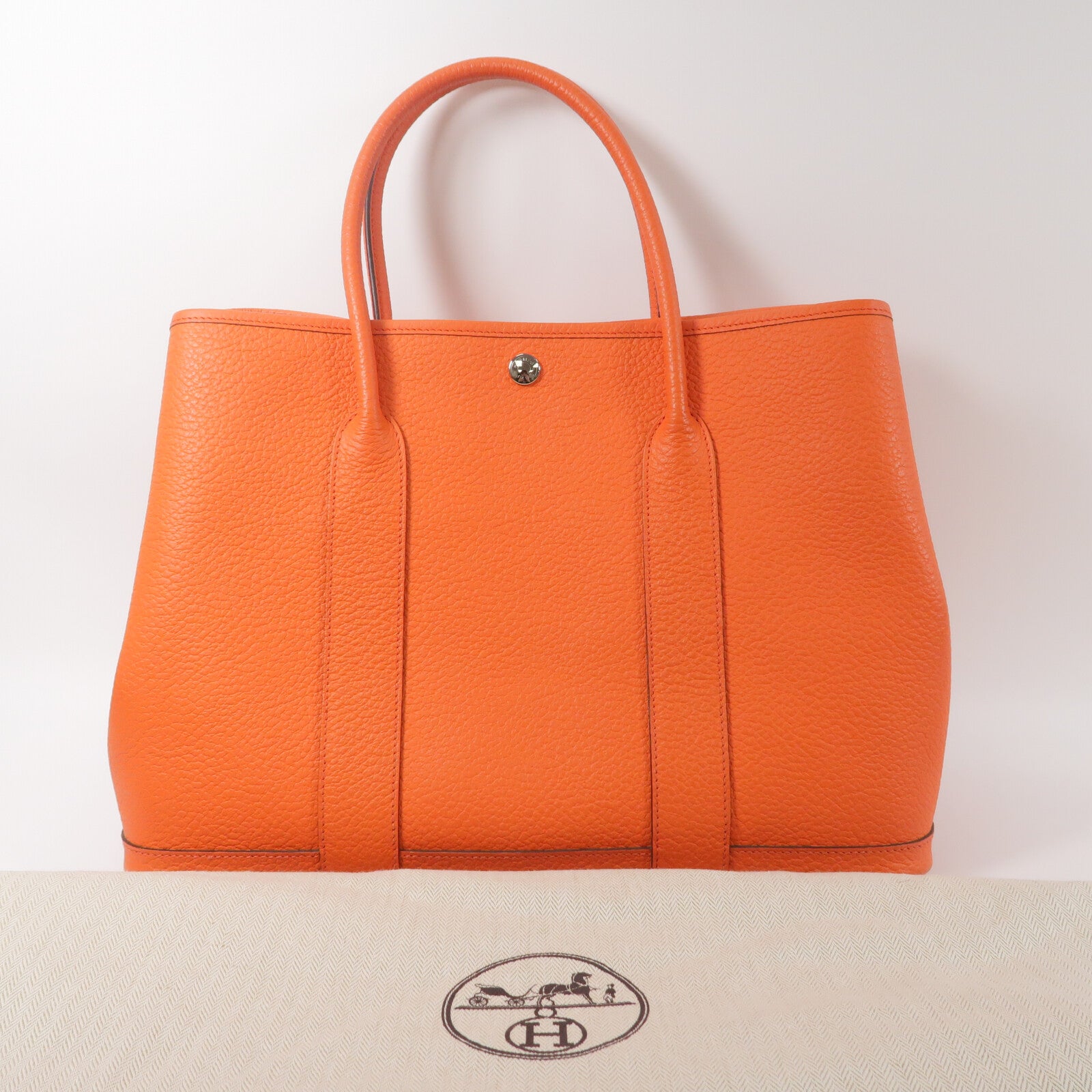 HERMES Negonda皮革Garden Party PM手挽袋Orange