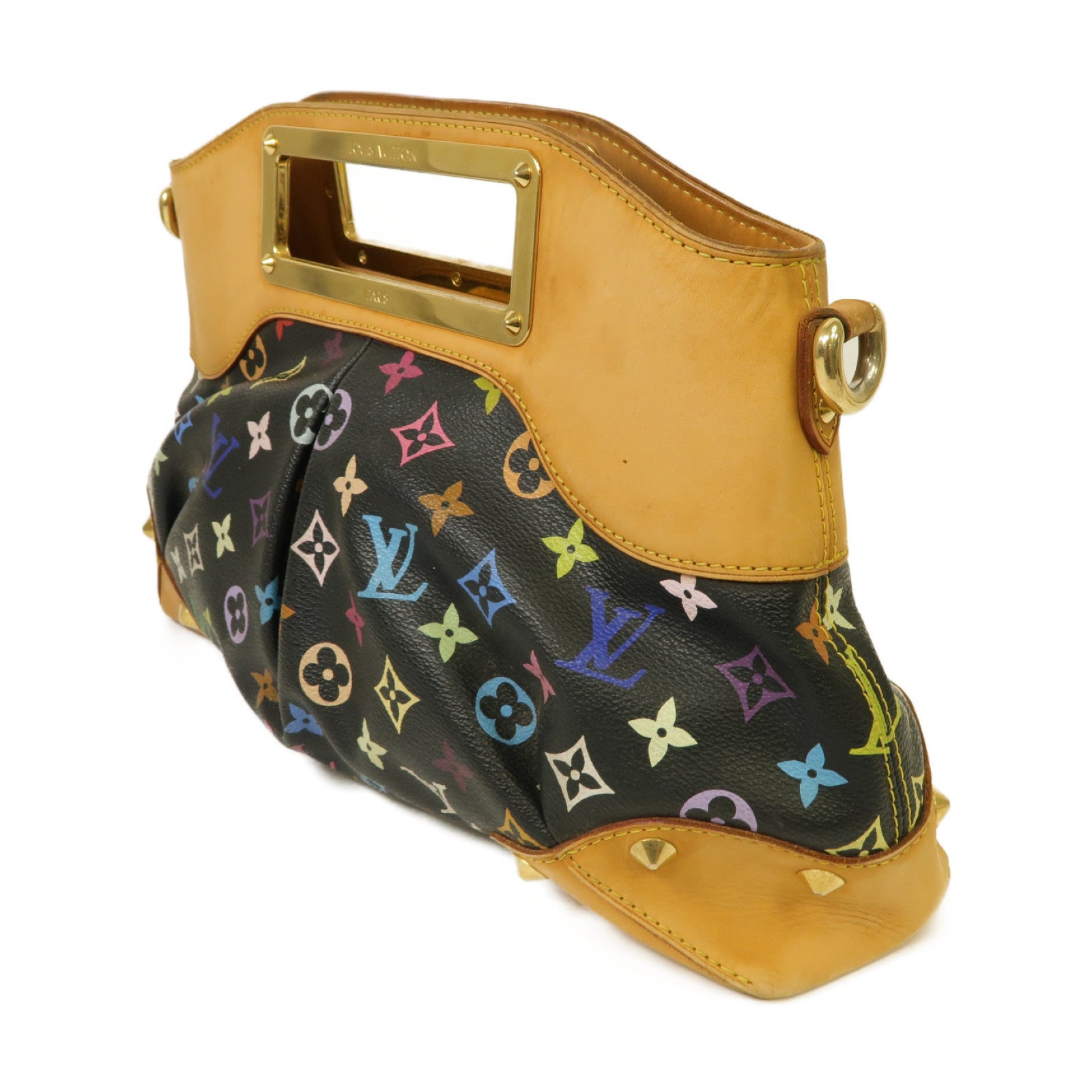 LOUIS VUITTON Monogram Multicolore Judy金扣手挽肩背兩用袋黒色/彩色