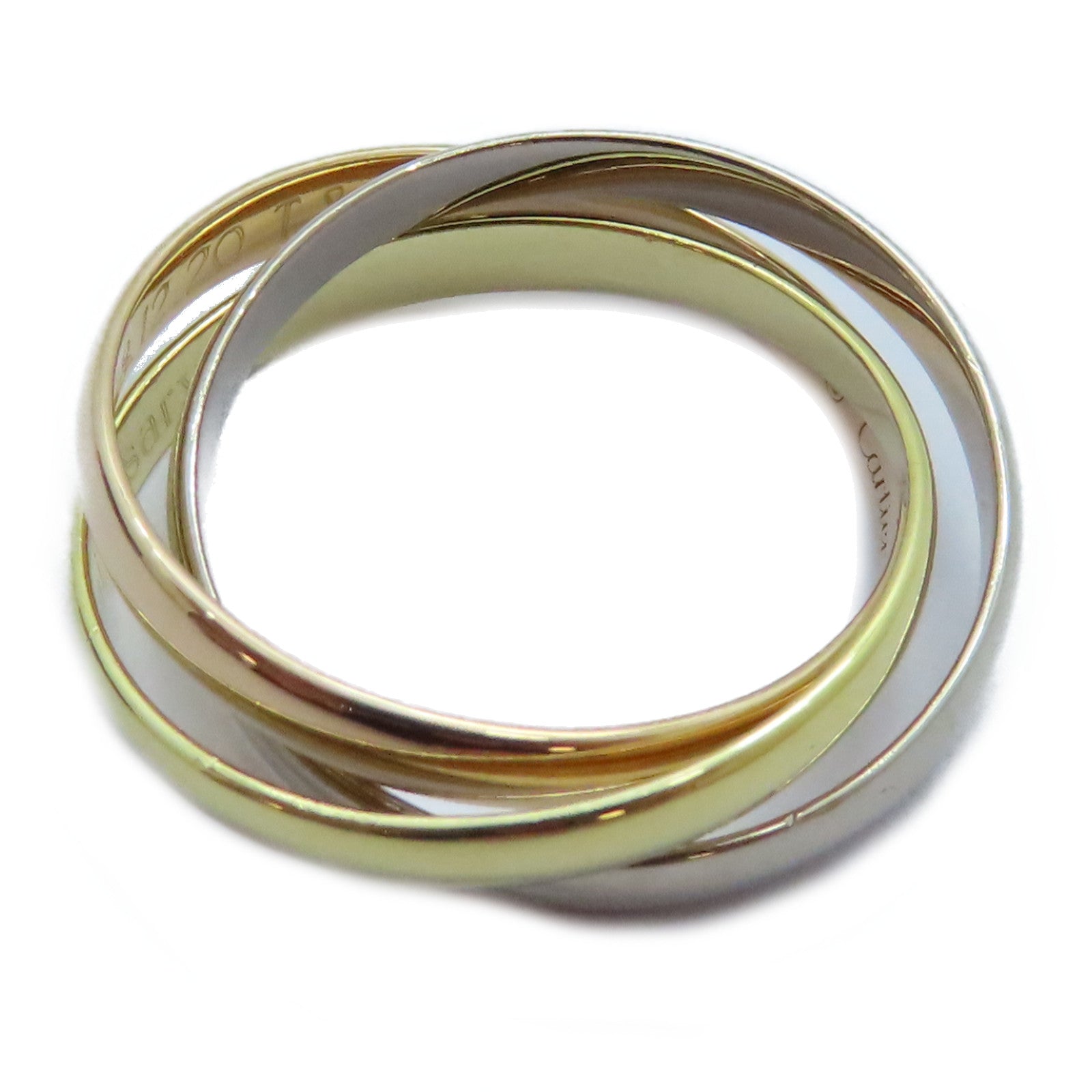 CARTIER 【激減優惠】18K黃金/白金/玫瑰金Trinity Ring戒指Cartier#51US#5.75