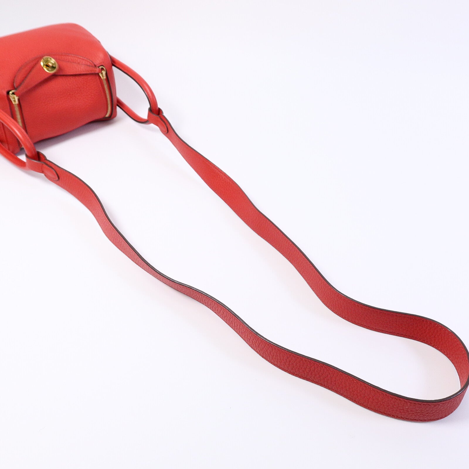 HERMES Clemence皮革Mini Lindy金扣手挽肩背兩用袋