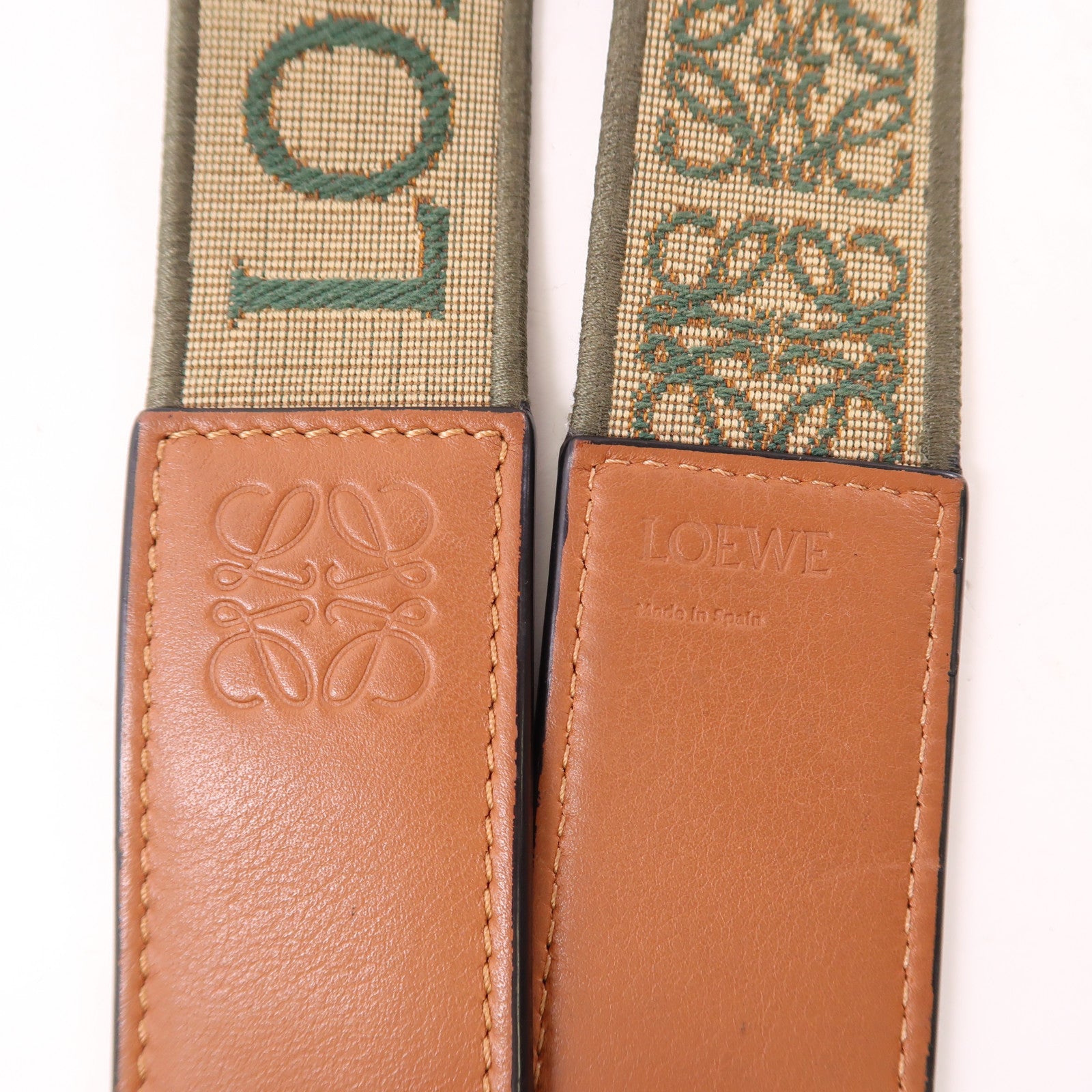 LOEWE 帆布Shoulder Strap金扣肩帶