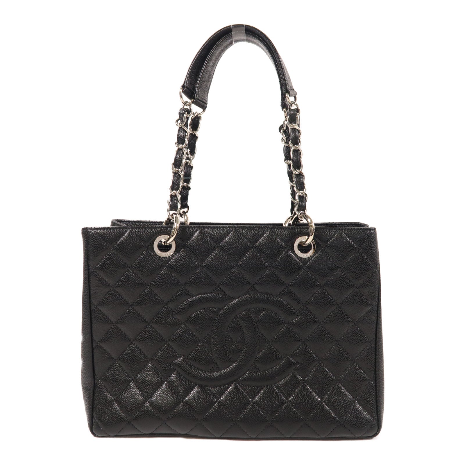 CHANEL 牛皮皮革GST Grand Shopping Tote Bag銀扣肩背袋/手挽袋