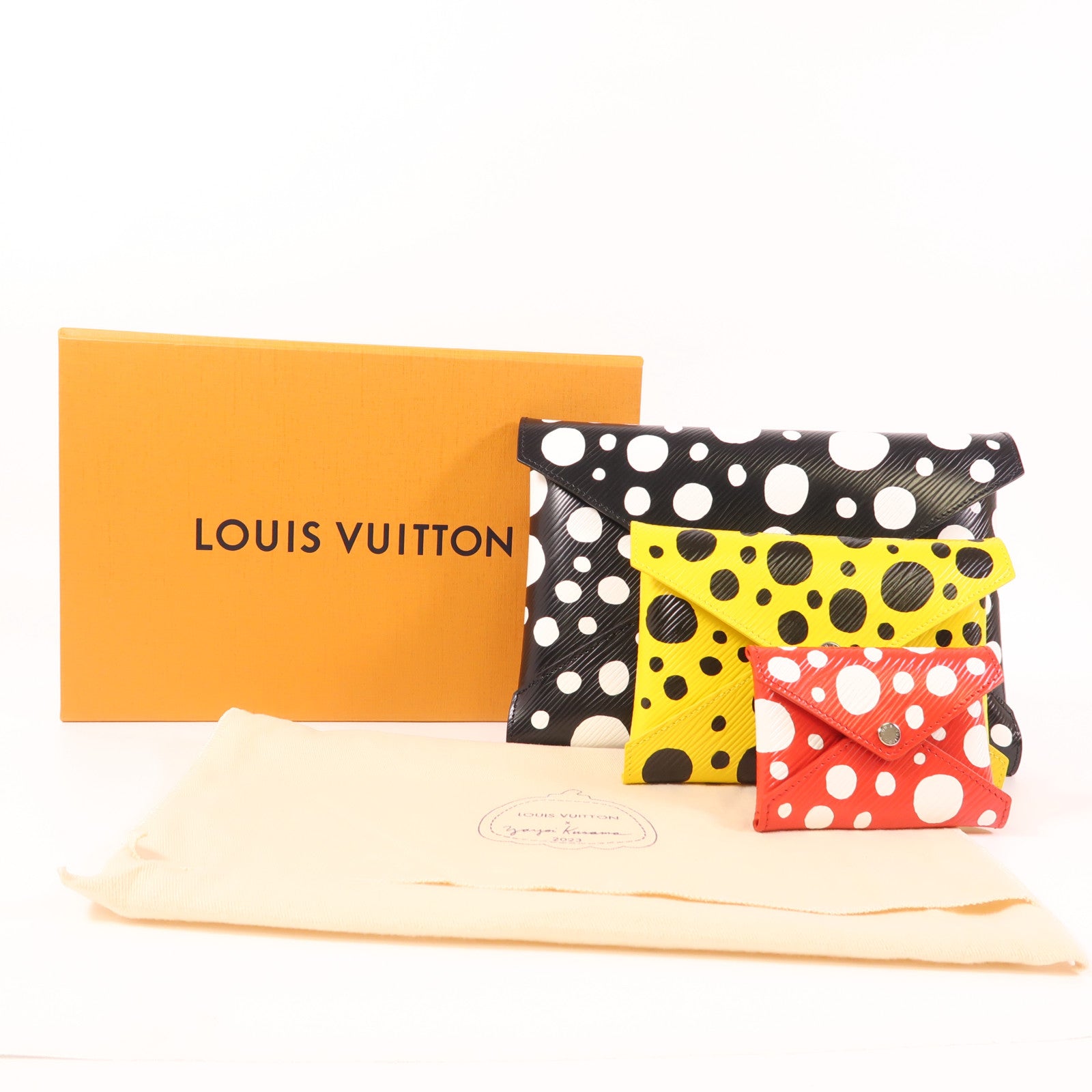 LOUIS VUITTON Epi LV X Yayoi Kusama Pochette銀扣手拿包