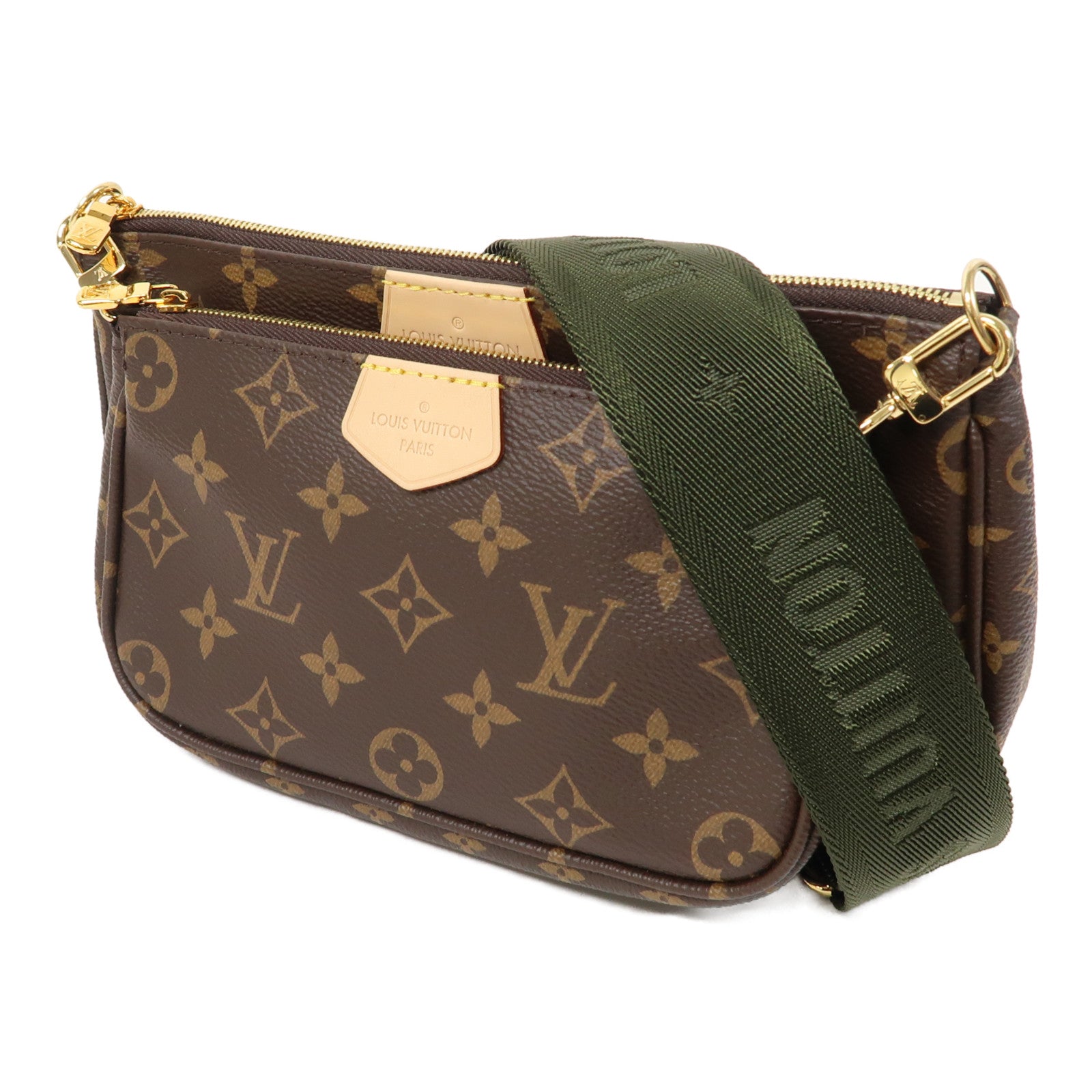 LOUIS VUITTON Monogram Multi Pochette金扣肩背袋啡色