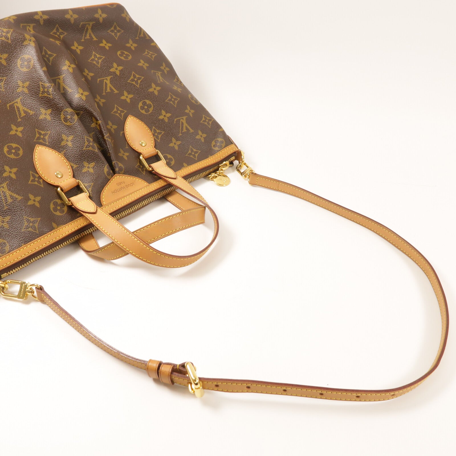 LOUIS VUITTON Monogram Palermo PM金扣手挽肩背兩用袋棕色