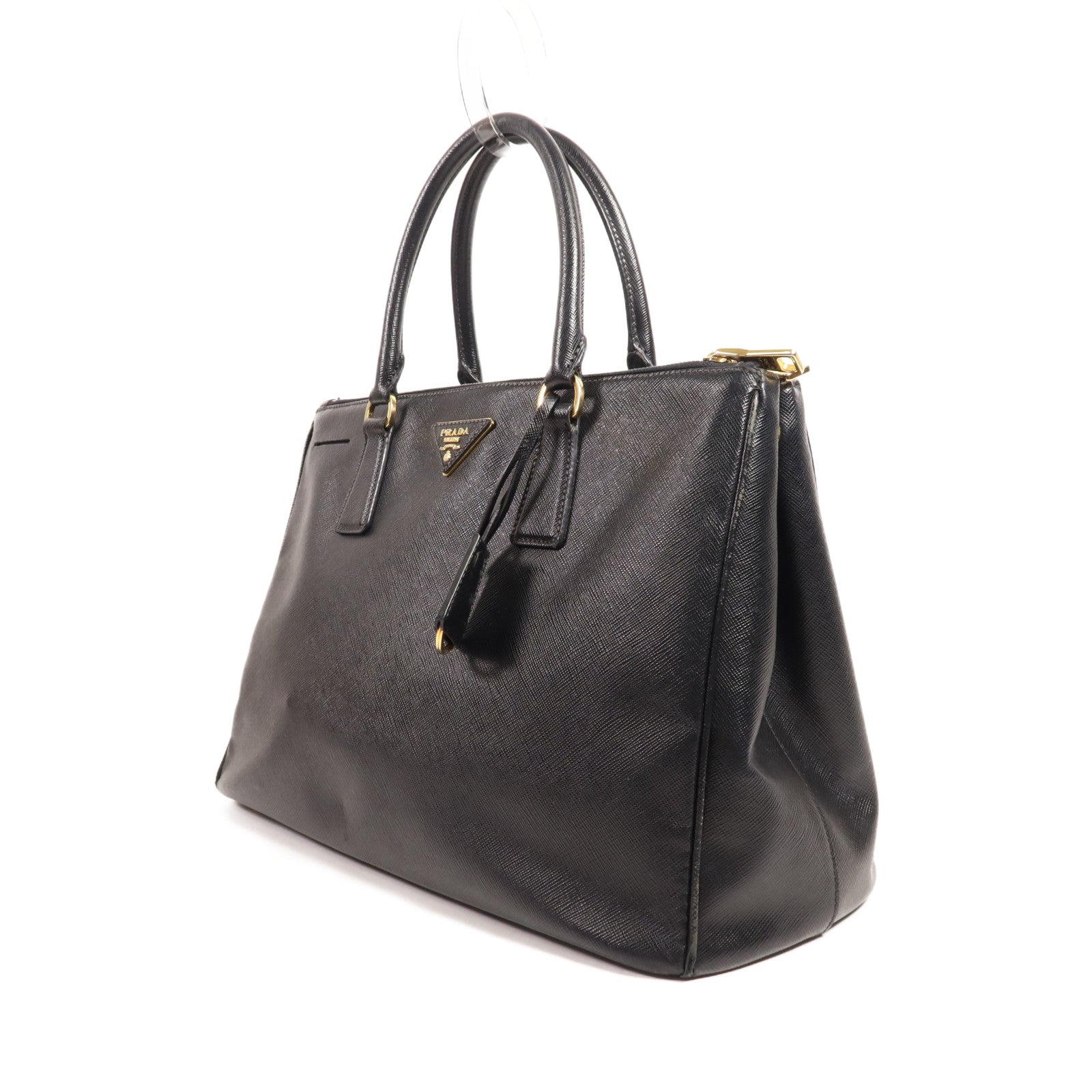 PRADA 牛皮皮革Double Zip Handbag金扣手挽袋