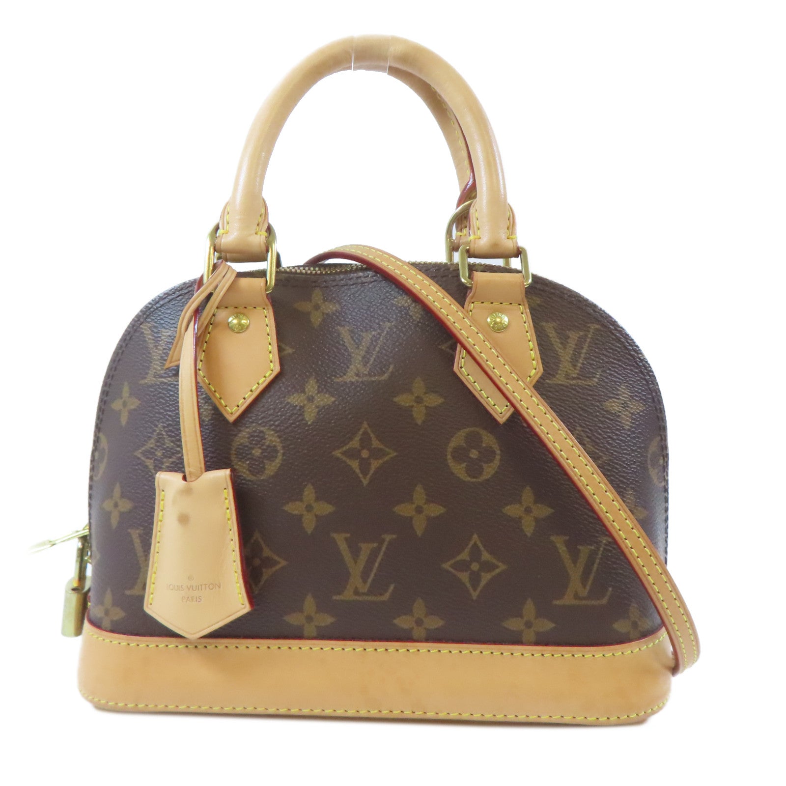 LOUIS VUITTON Monogram Alma BB金扣手挽肩背兩用袋啡色