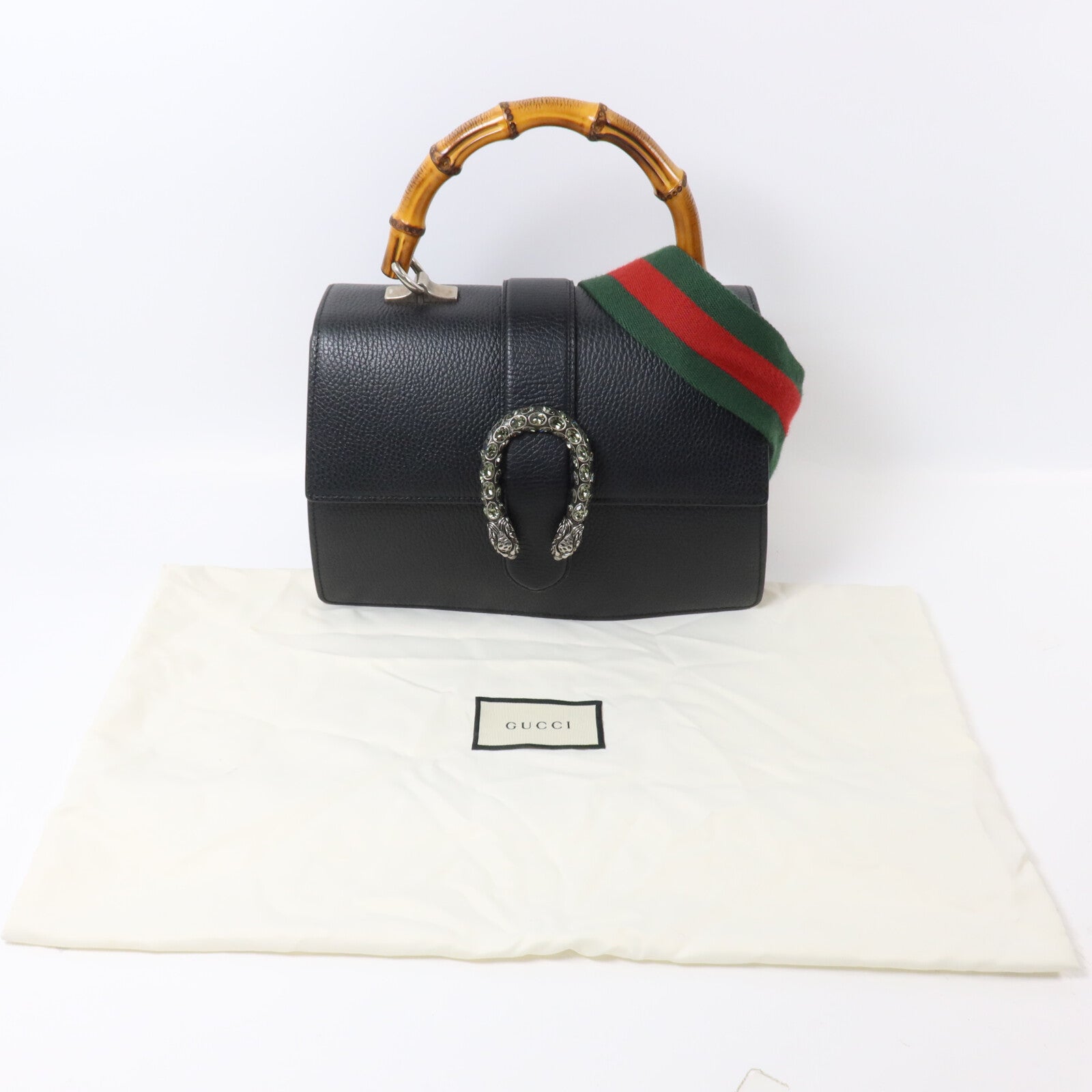 GUCCI 牛皮皮革Dionysus Bamboo Medium手挽肩背兩用袋