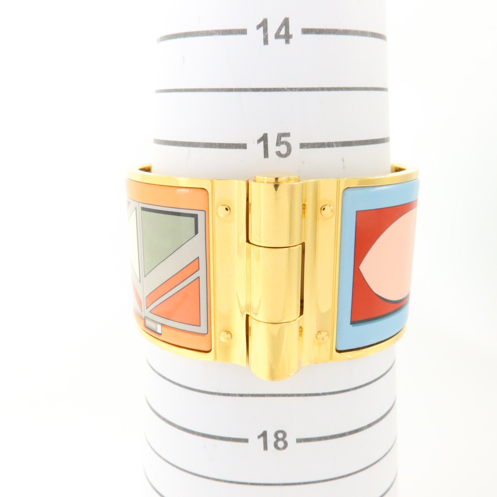 HERMES 金屬/琺瑯Charniere Wide Bangle金扣手鐲