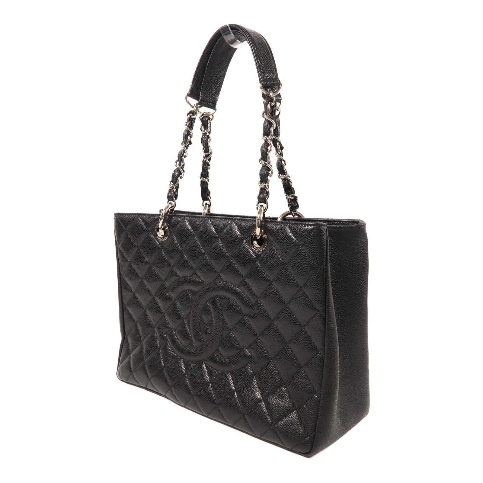 CHANEL 牛皮皮革GST Grand Shopping Tote Bag銀扣肩背袋/手挽袋