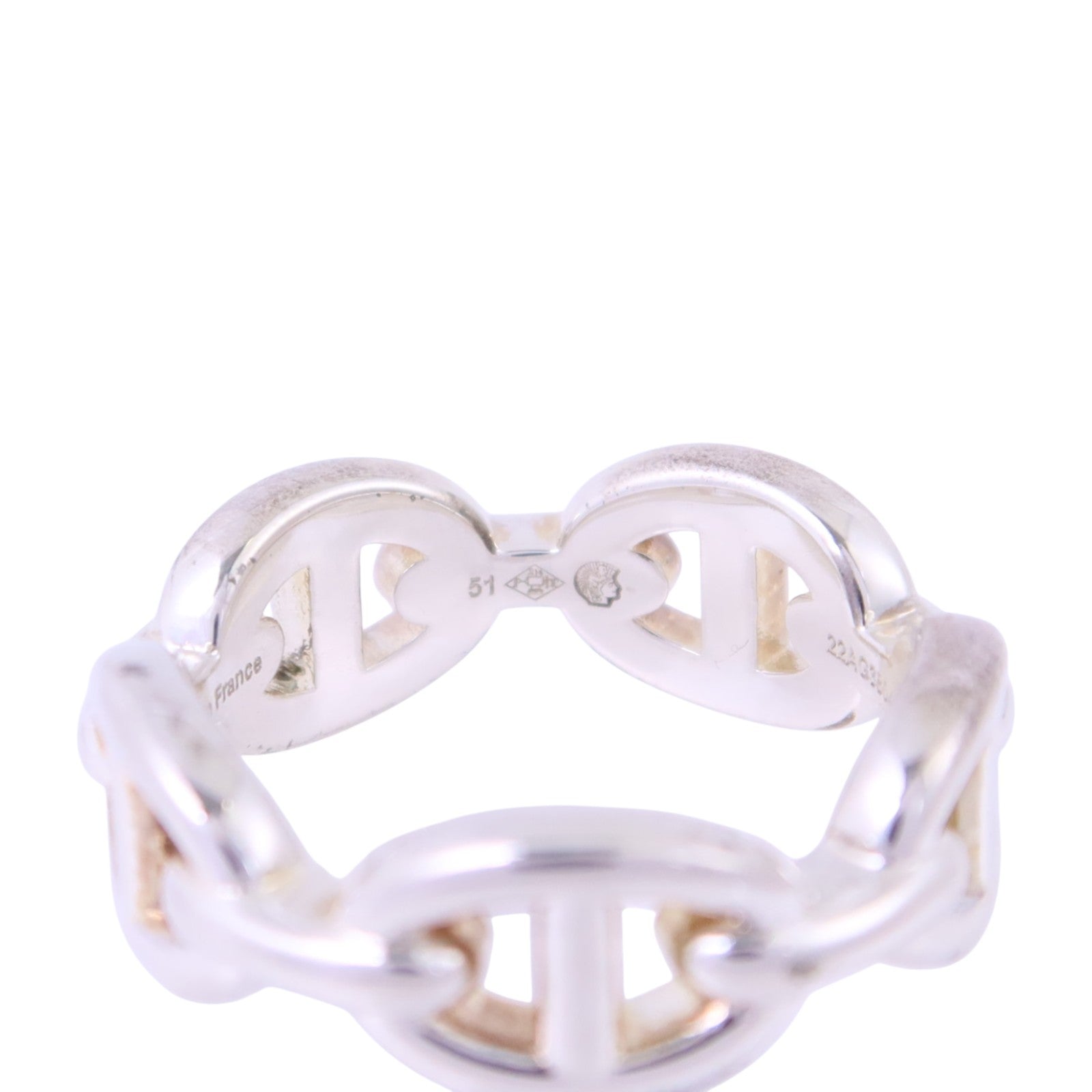 HERMES 925純銀Chaine D'Ancre Ring戒指#51/US#5.75