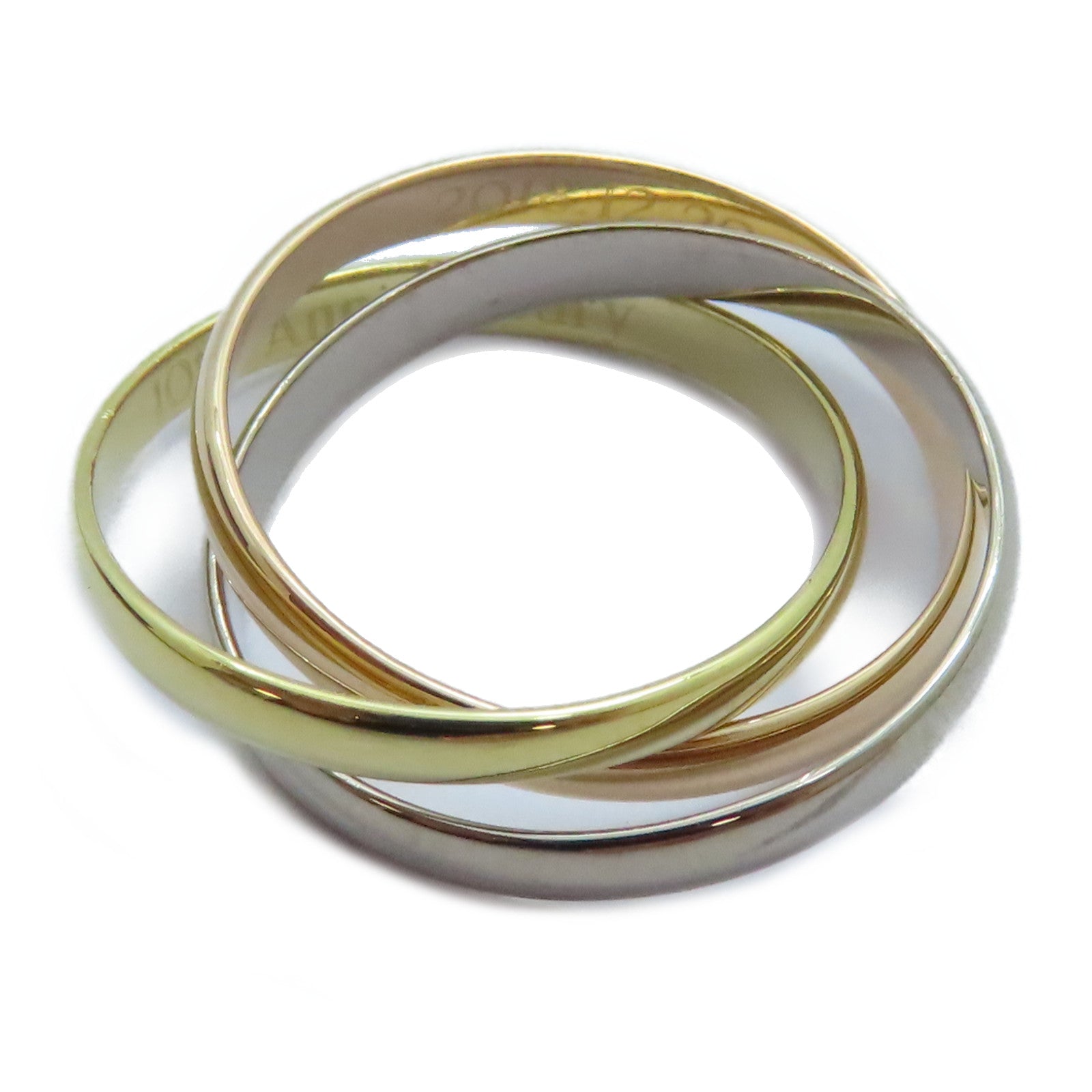 CARTIER 【激減優惠】18K黃金/白金/玫瑰金Trinity Ring戒指Cartier#51US#5.75