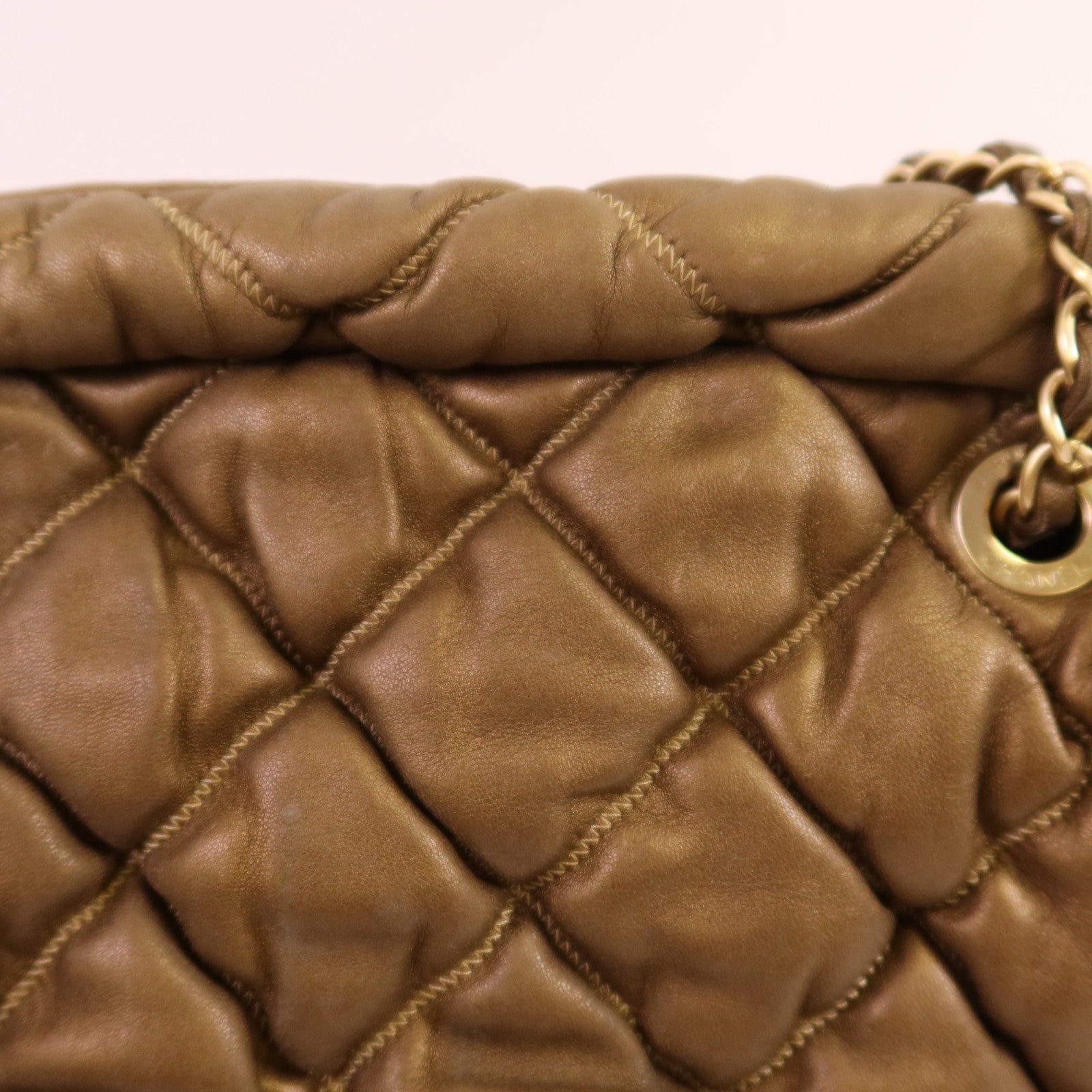 CHANEL 牛皮皮革Chain Shoulder Bag金扣鏈帶肩背袋