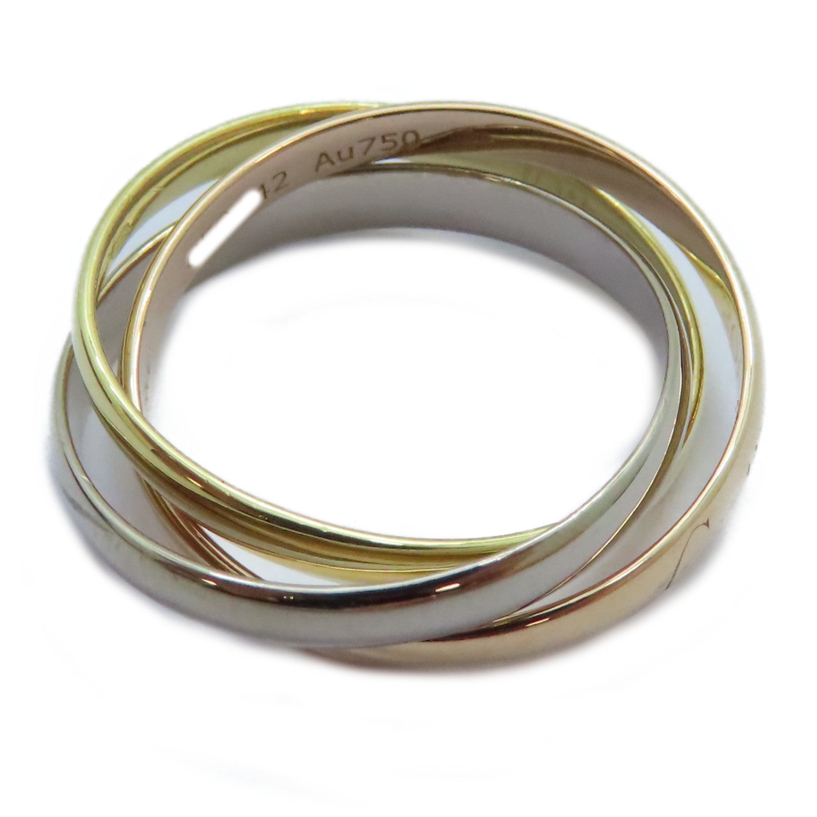CARTIER 【激減優惠】18K黃金/白金/玫瑰金Trinity Ring戒指Cartier#51US#5.75