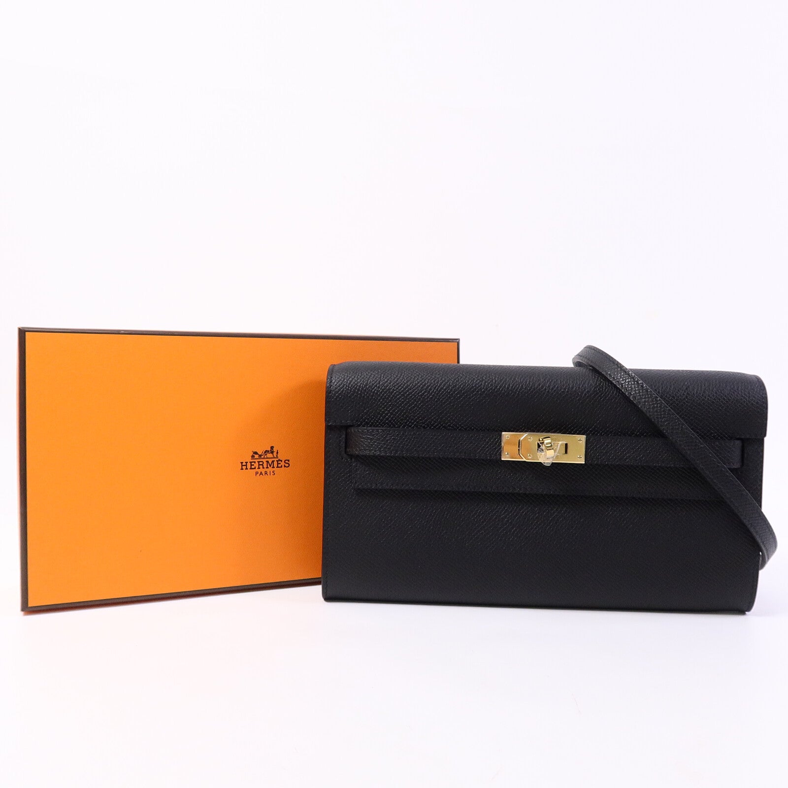 HERMES Epsom皮革Kelly To Go肩背袋Noir