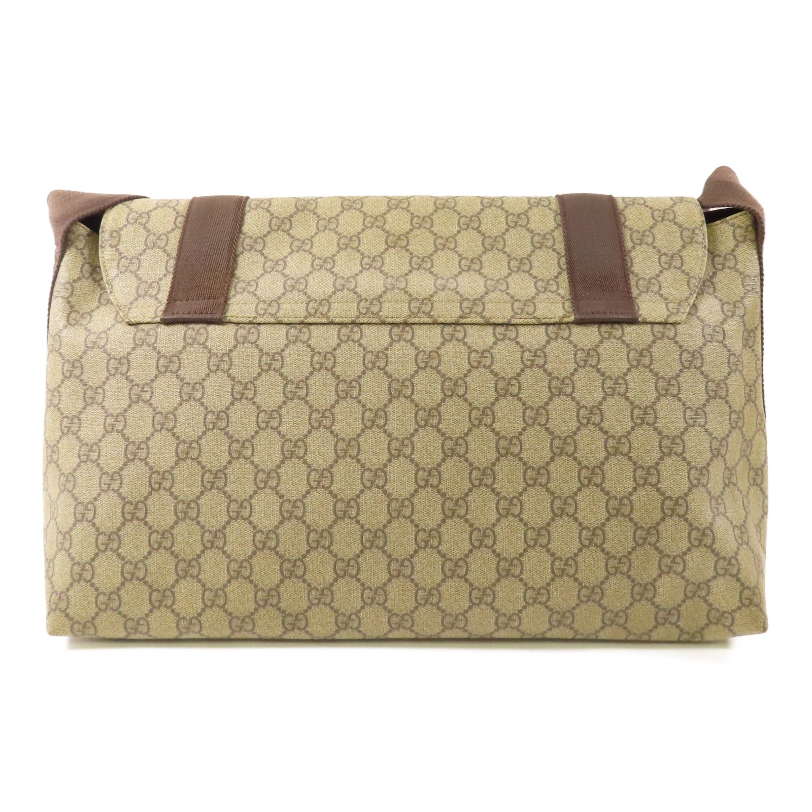 GUCCI 塗層帆布Messenger Bag銀扣肩背袋