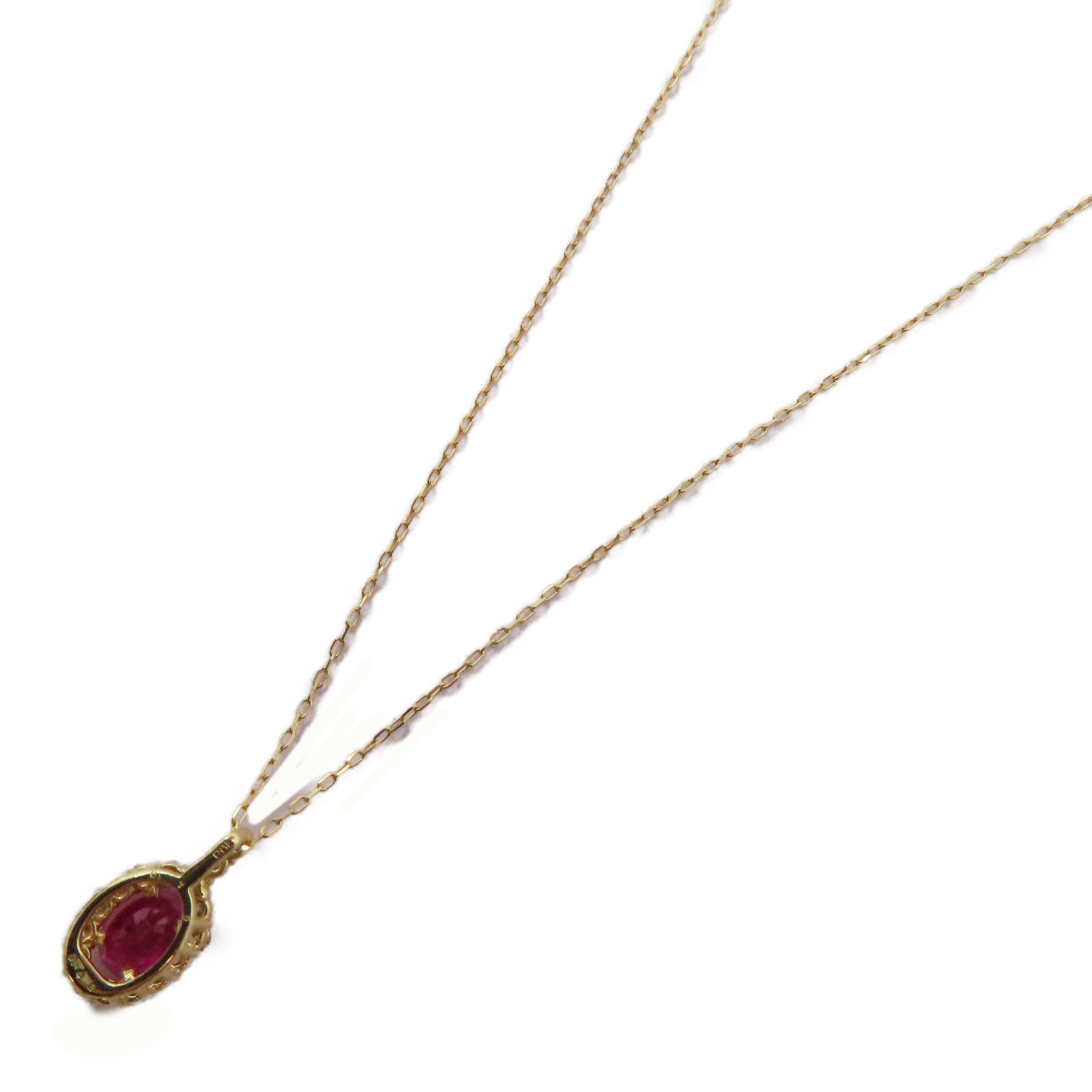 JEWELRY 18K黃金Ruby Diamond Necklace 0.43ct紅寶石/0.15ct鑽石項鍊