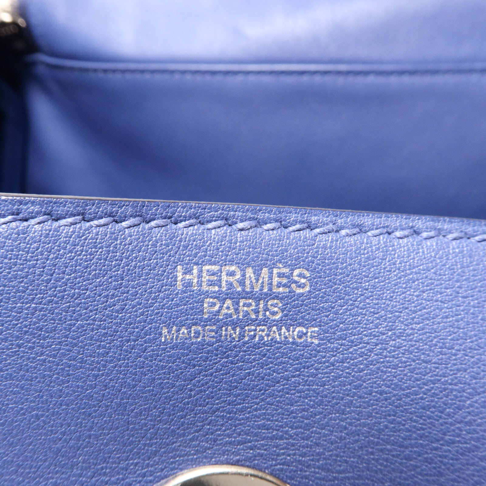 HERMES Swift皮革/Epsom皮革Lindy 30手挽肩背兩用袋Bleu Brighton