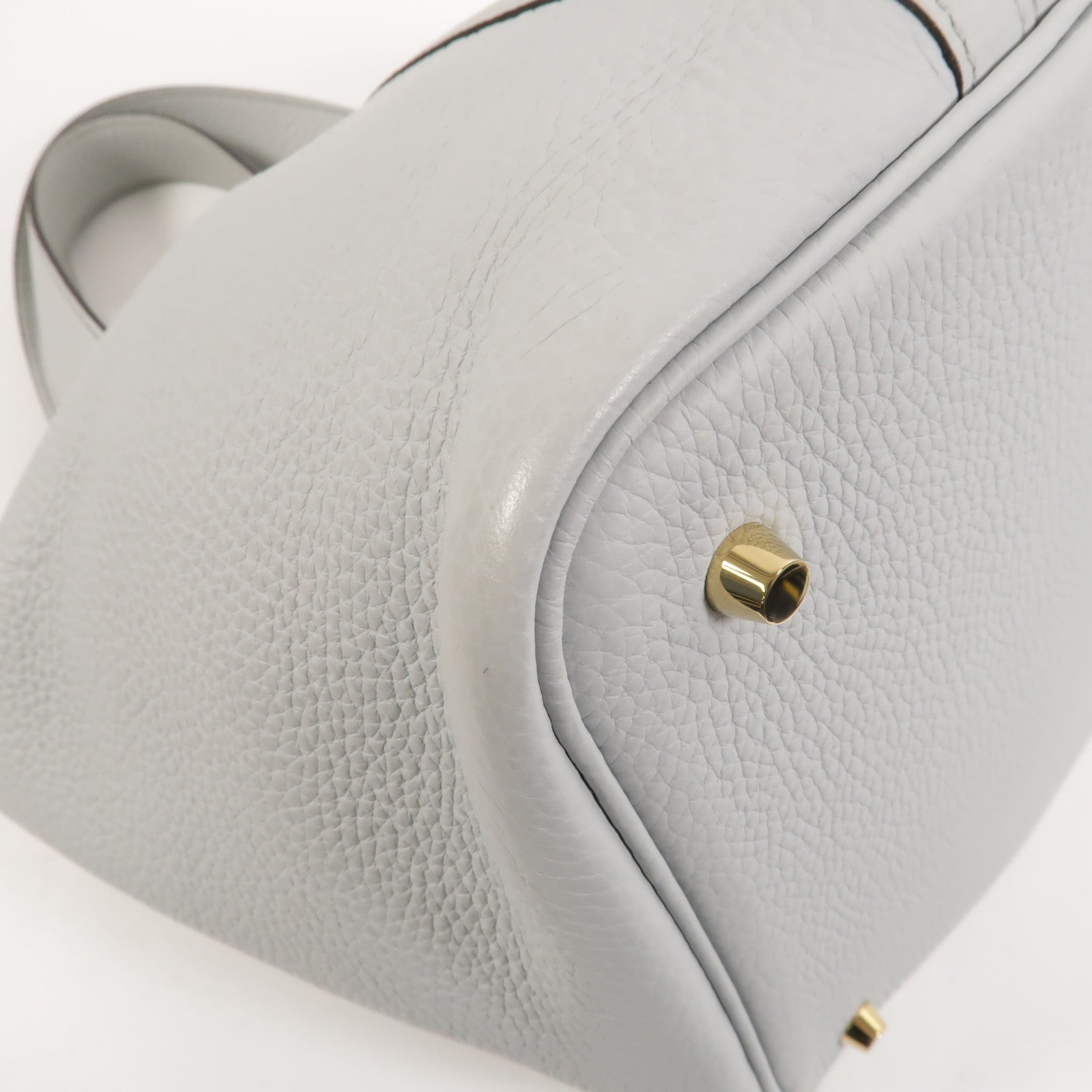 HERMES Clemence皮革Picotin MM手挽袋Bleu Pale