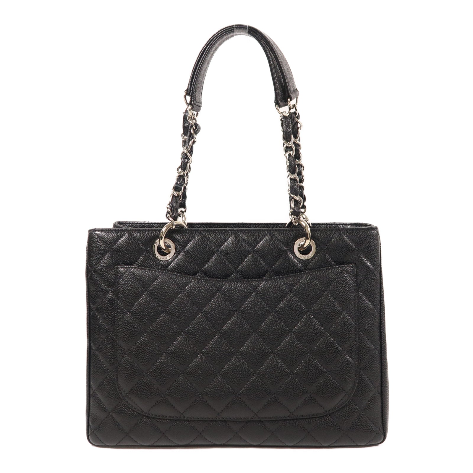 CHANEL 牛皮皮革GST Grand Shopping Tote Bag銀扣肩背袋/手挽袋