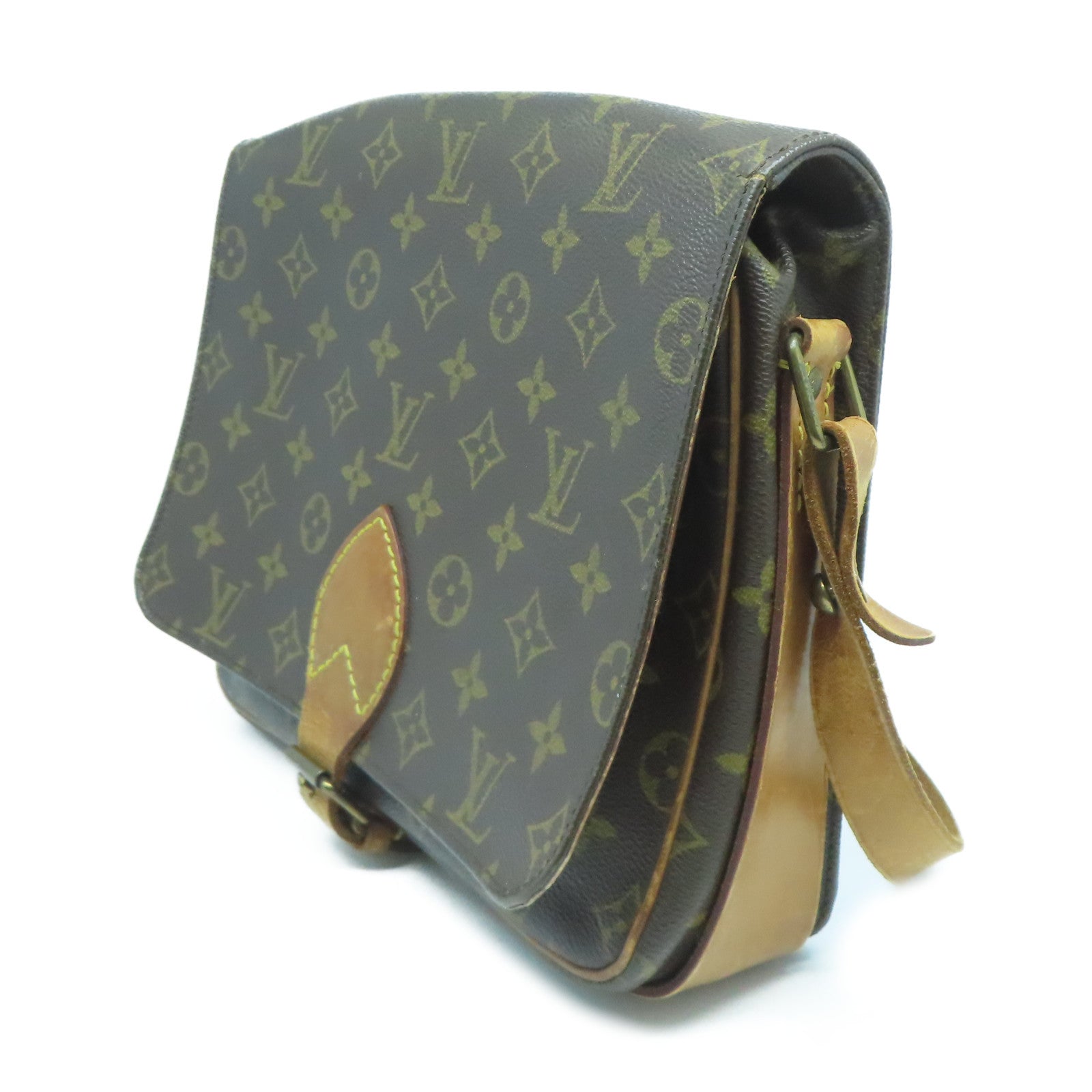 LOUIS VUITTON 【激減優惠】Monogram Cartouchiere GM金扣肩背袋啡色