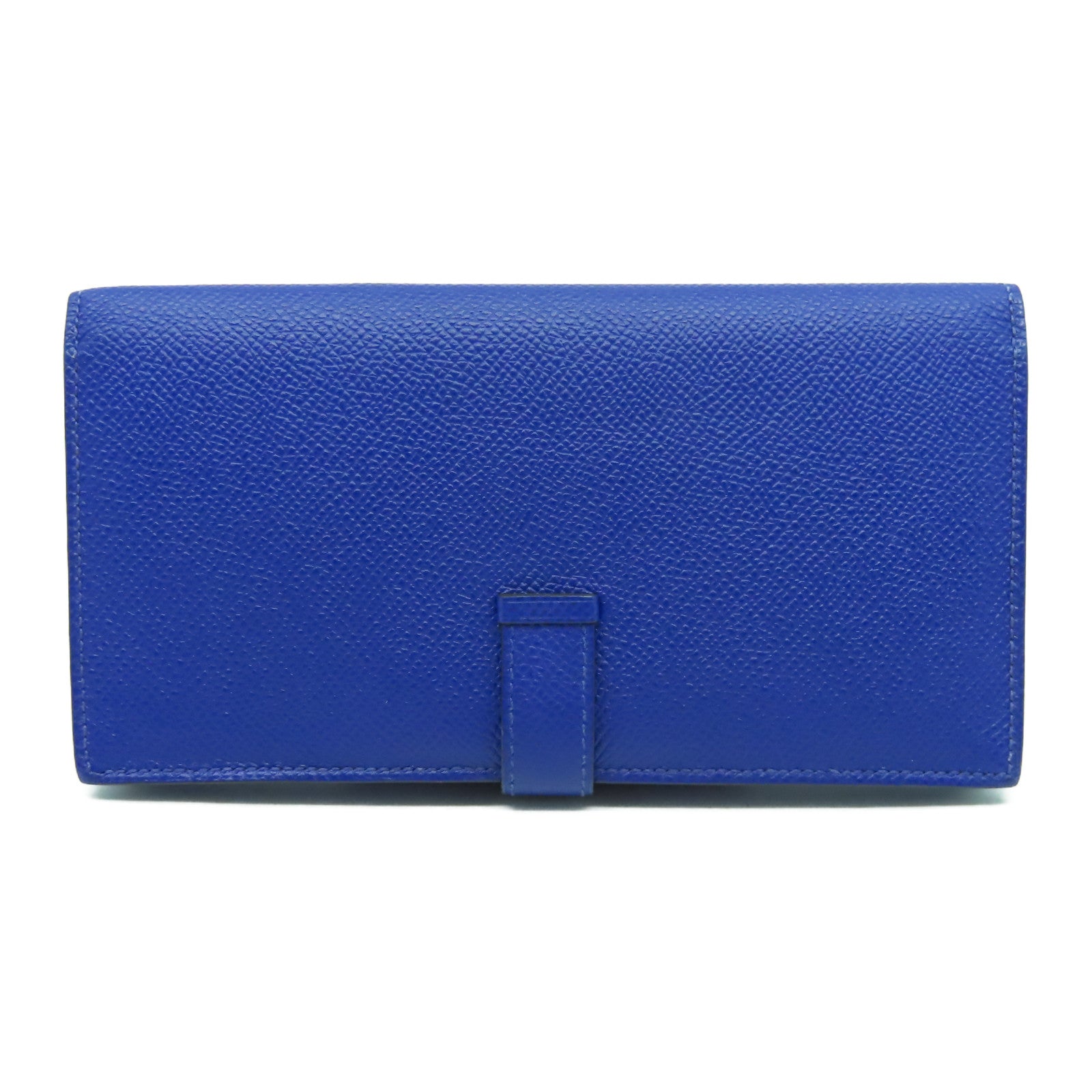 HERMES 【激減優惠】Epsom皮革Bearn Long Wallet銀扣長錢包Bleu Electrique電光藍色