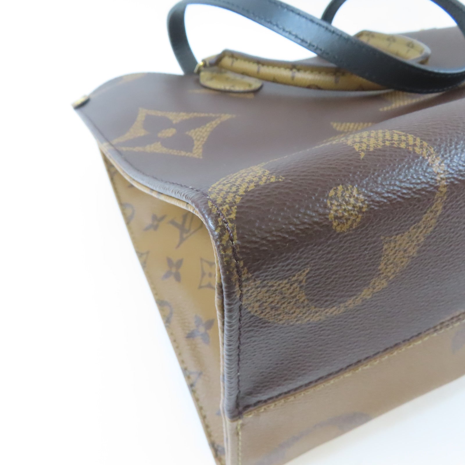 LOUIS VUITTON Monogram Giant On The Go MM金扣手挽肩背兩用袋啡色