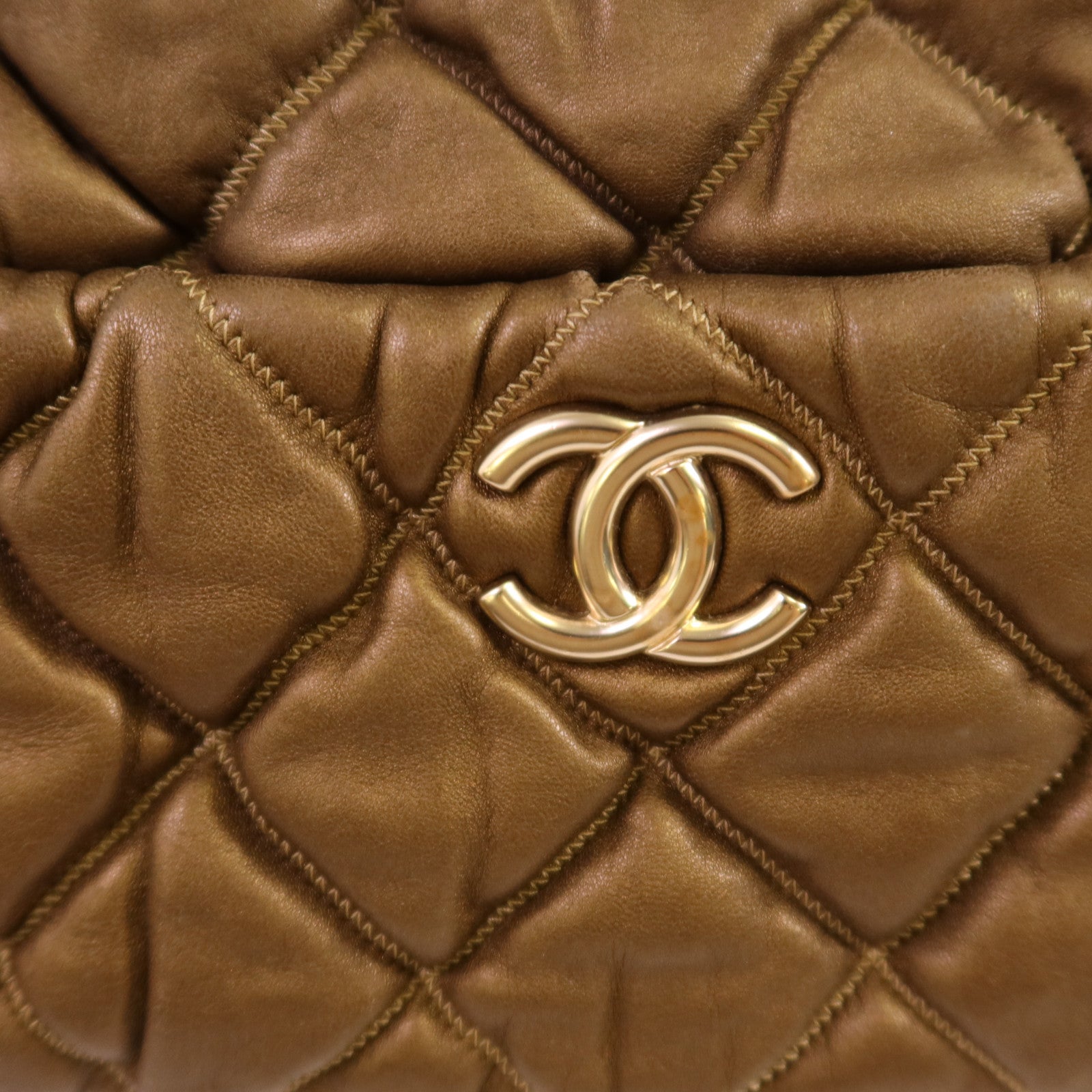 CHANEL 牛皮皮革Chain Shoulder Bag金扣鏈帶肩背袋