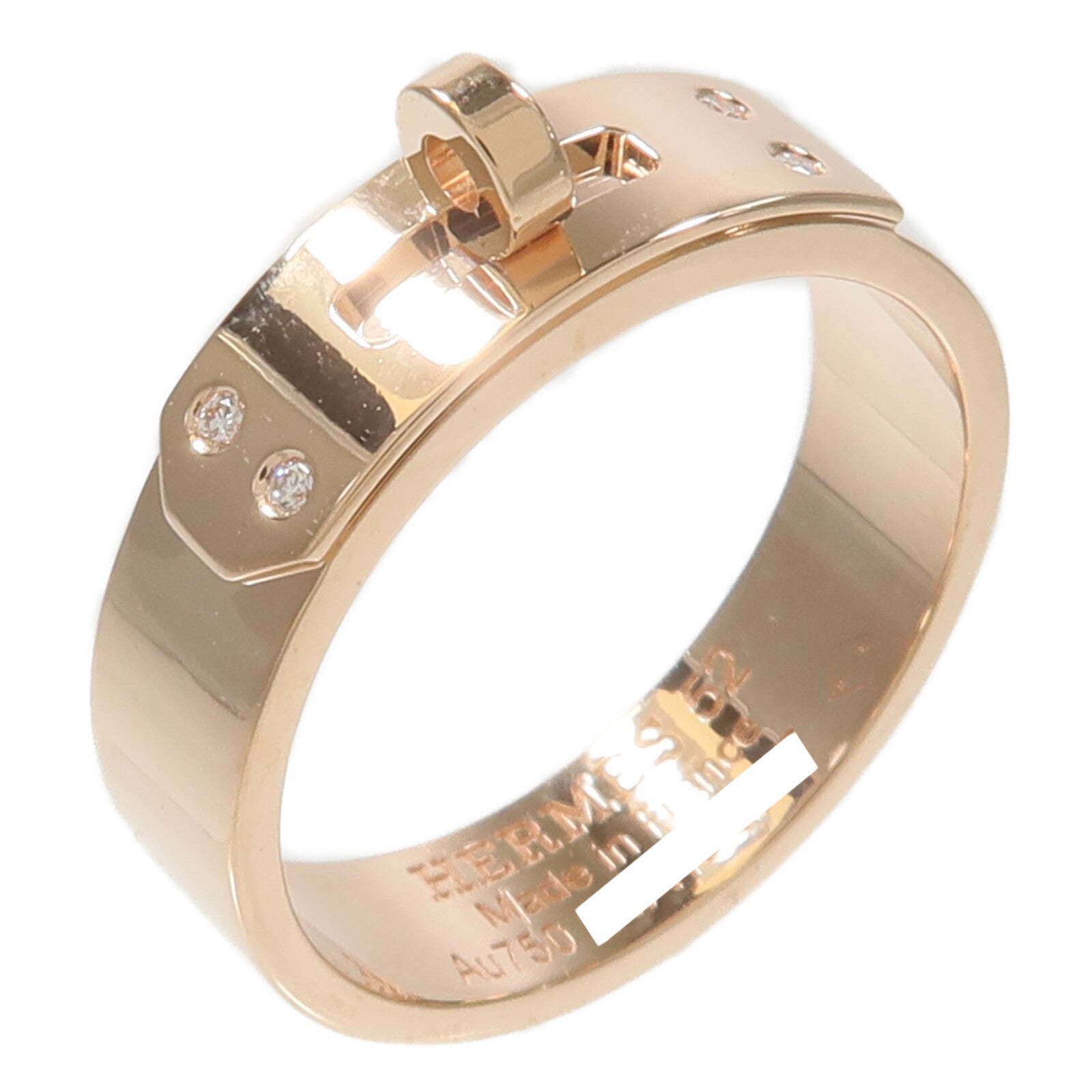 HERMES 18K玫瑰金Kelly Ring鑽石戒指