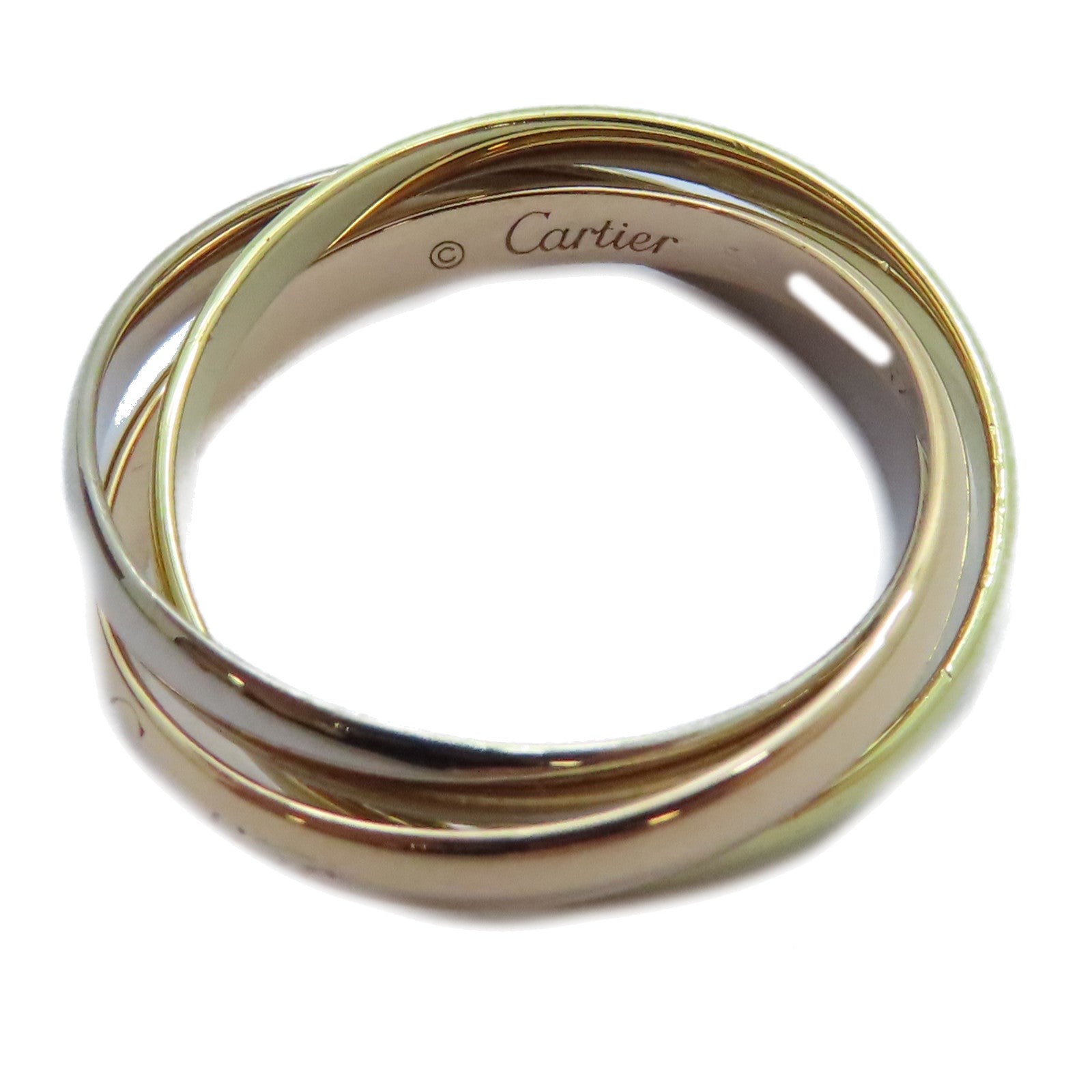 CARTIER 【激減優惠】18K黃金/白金/玫瑰金Trinity Ring戒指Cartier#51US#5.75