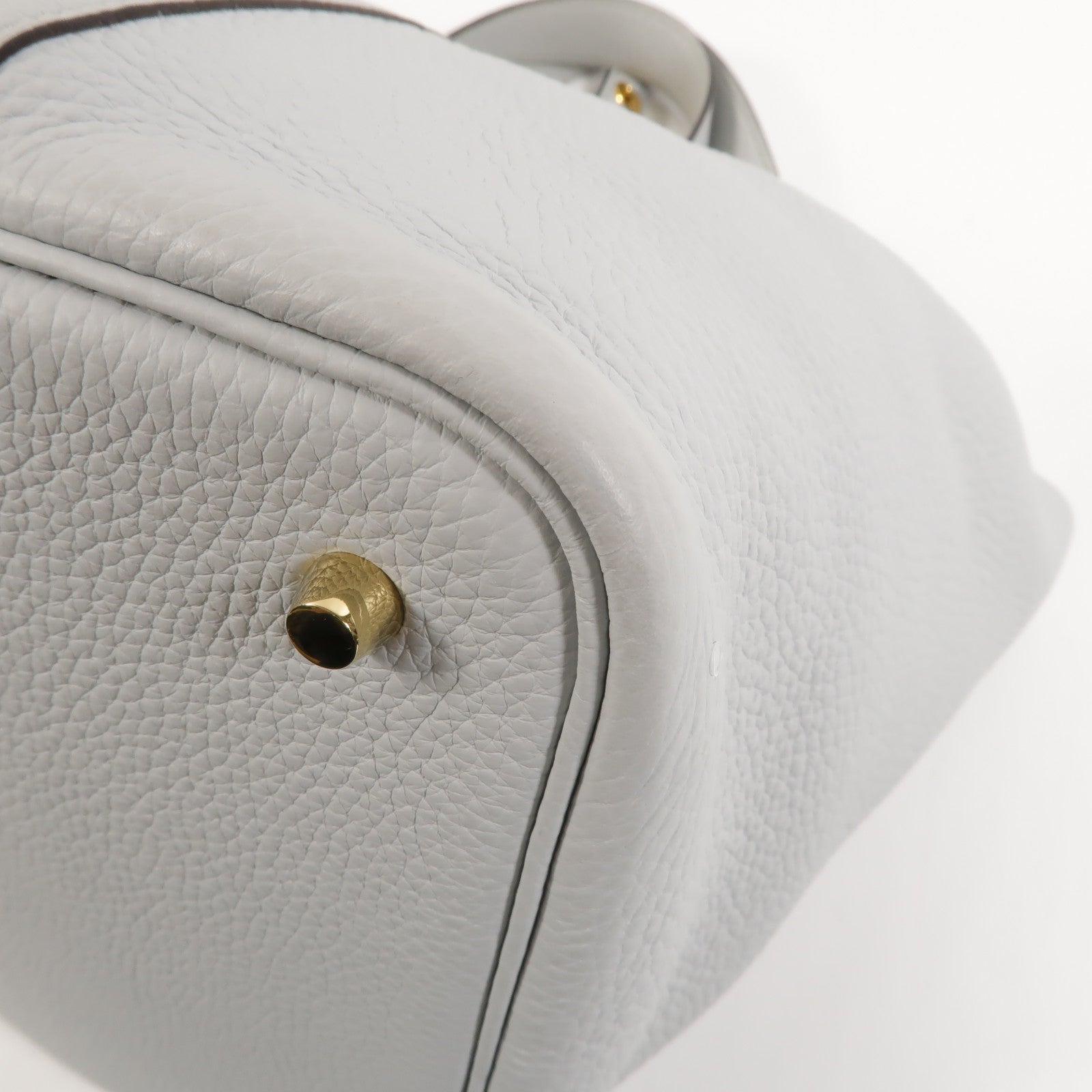 HERMES Clemence皮革Picotin MM手挽袋Bleu Pale