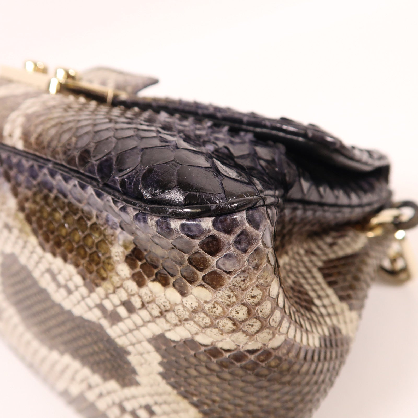 Dior 蛇皮皮革New Lock金扣鏈帶肩背袋