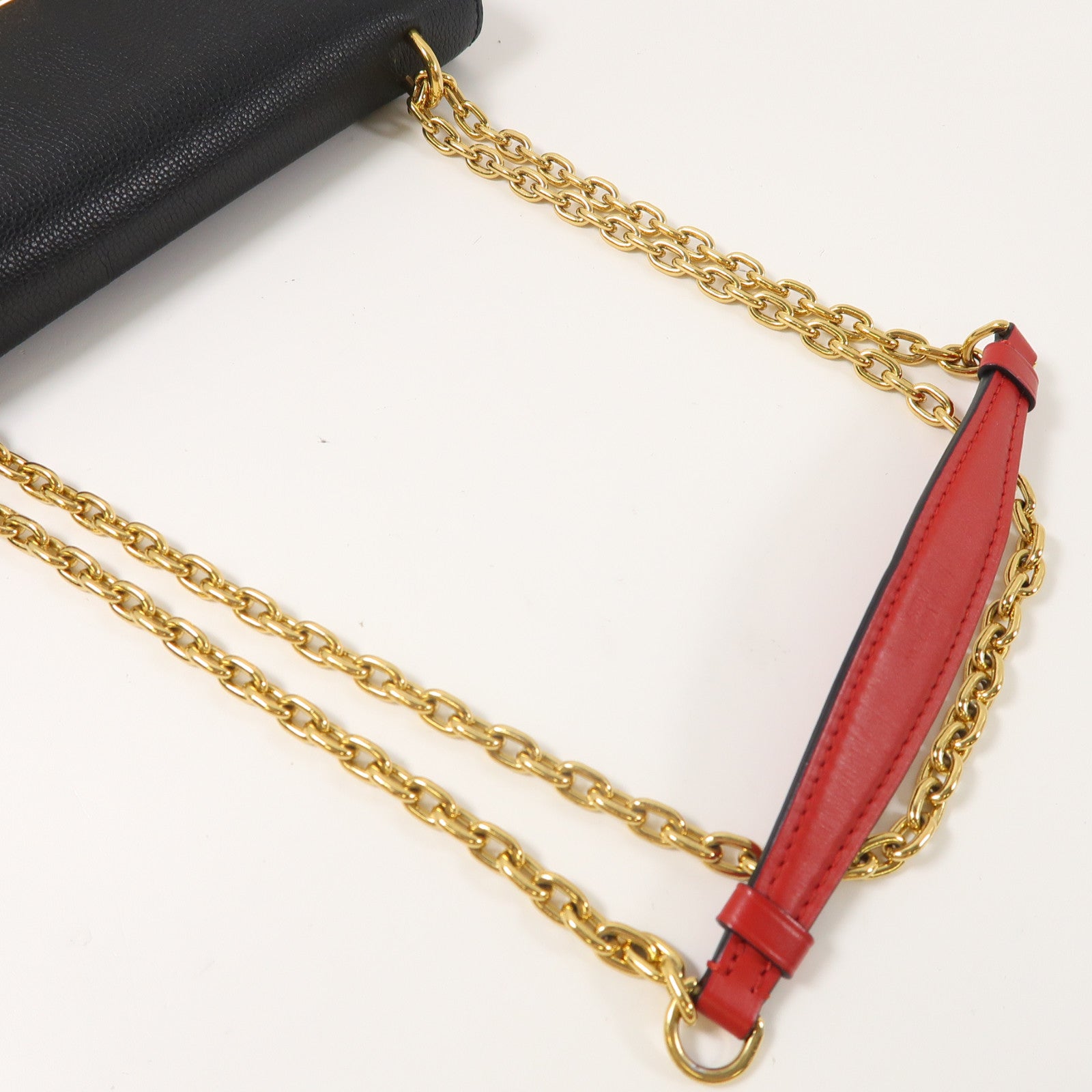 LOUIS VUITTON Monogram Saint Placide金扣鏈帶肩背袋啡色/黑色