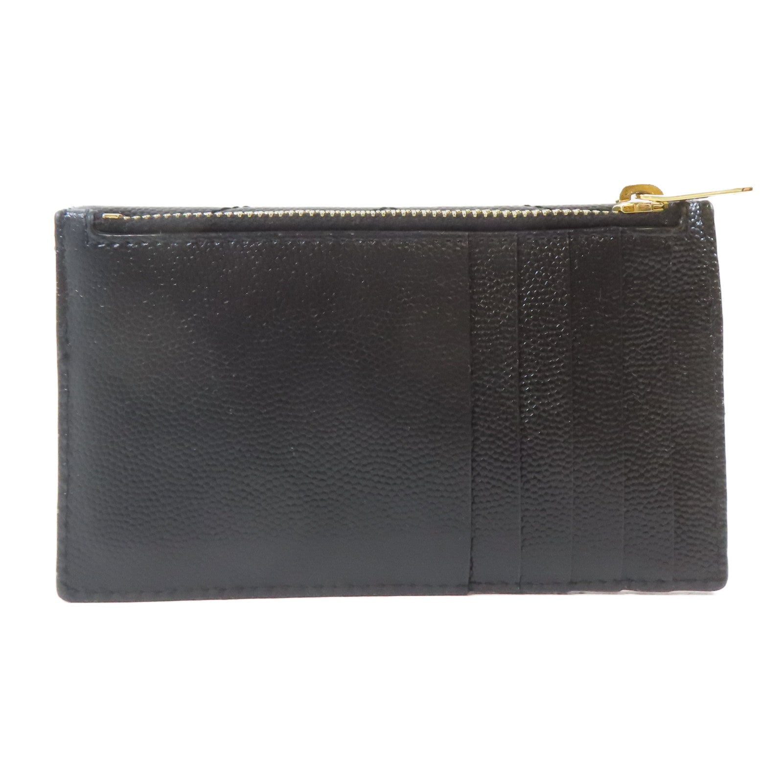SAINT LAURENT Caviar皮革Card/Coin Case金扣卡片套/零錢包黑色