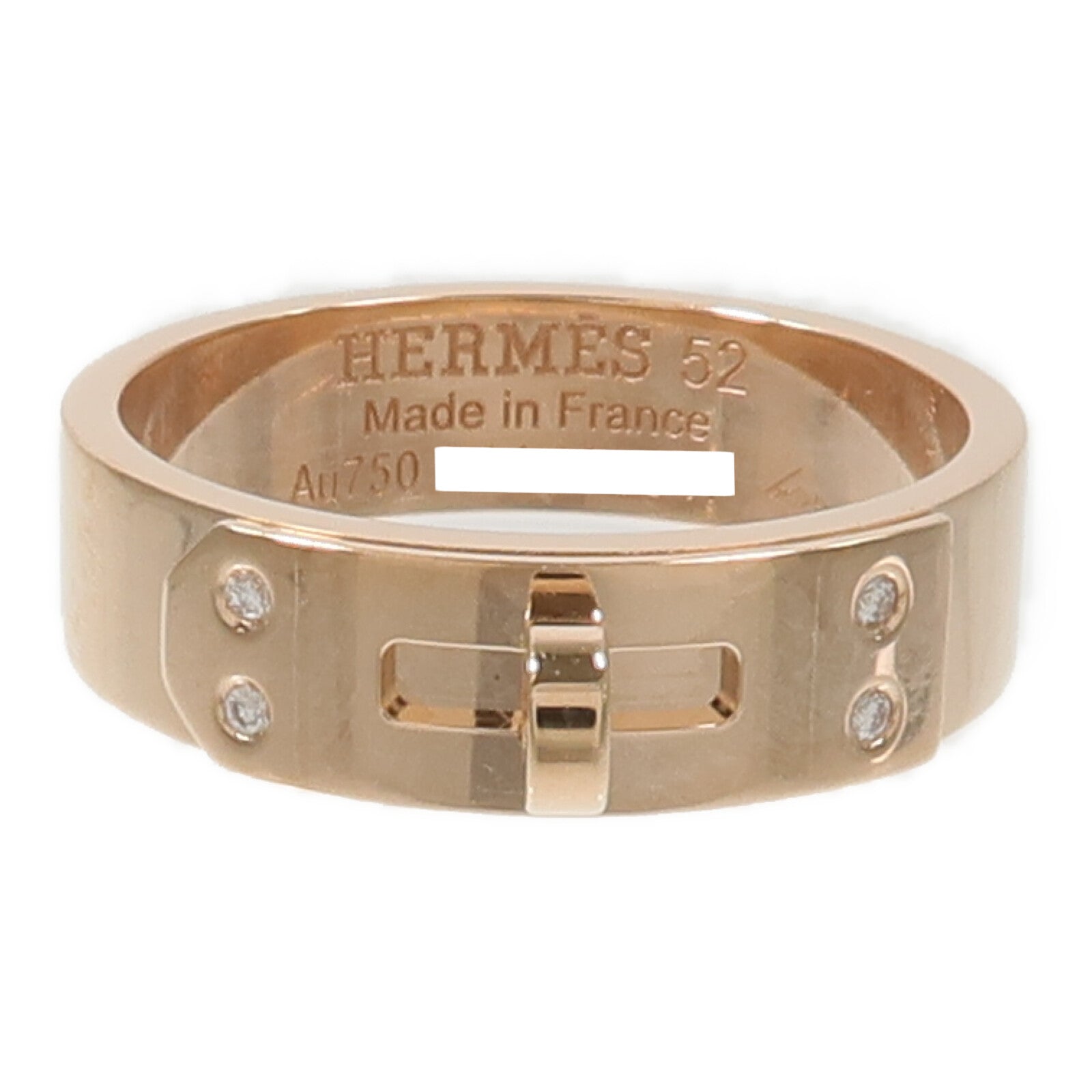 HERMES 18K玫瑰金Kelly Ring鑽石戒指