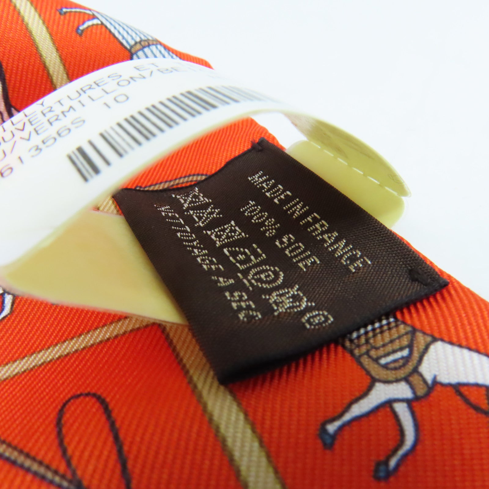 HERMES 【激減優惠】絲質Twilly Scarf絲巾橙色/彩色